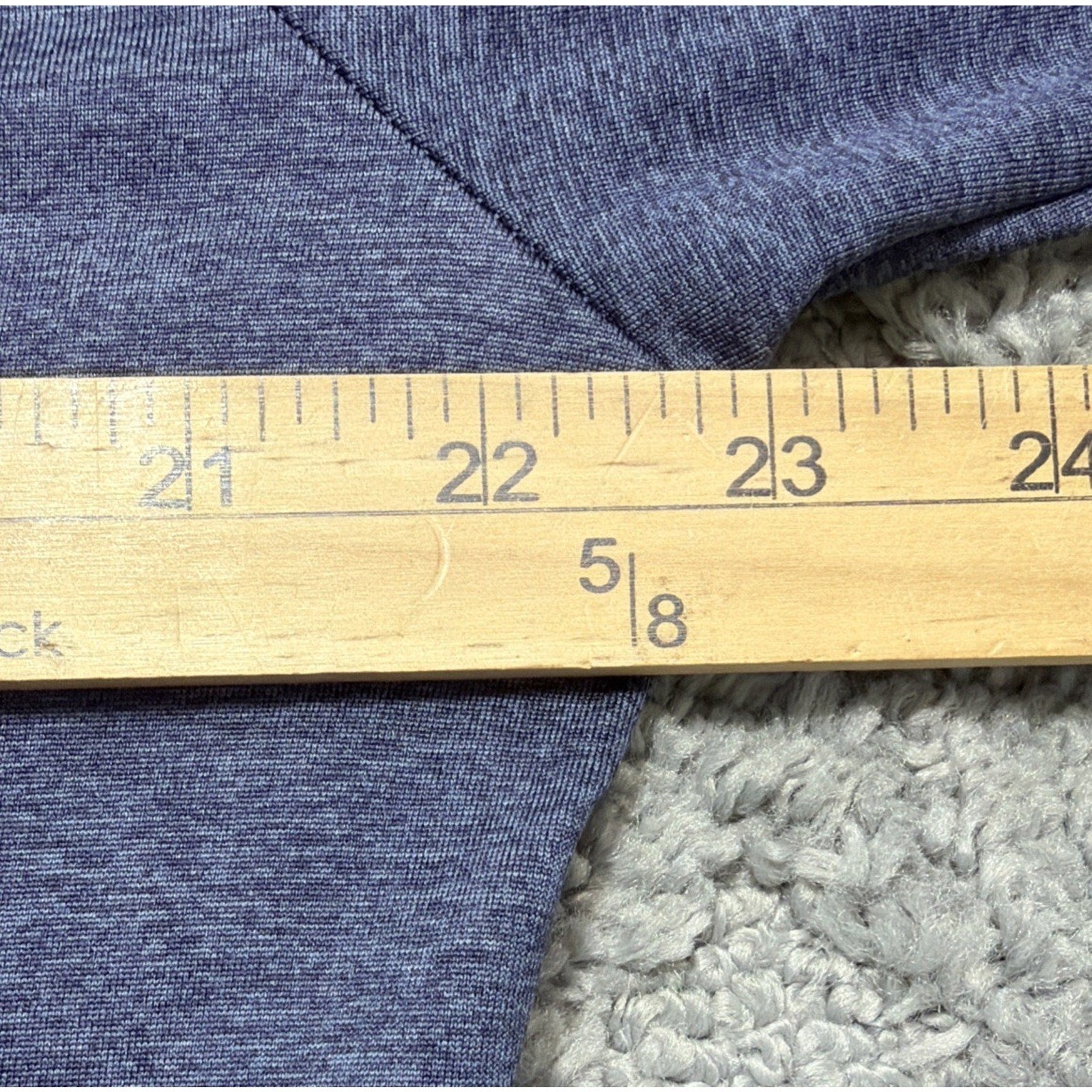 Eddie Bauer Heathered Blue Free Dry Motion Crew Neck Long Sleeve Mens L