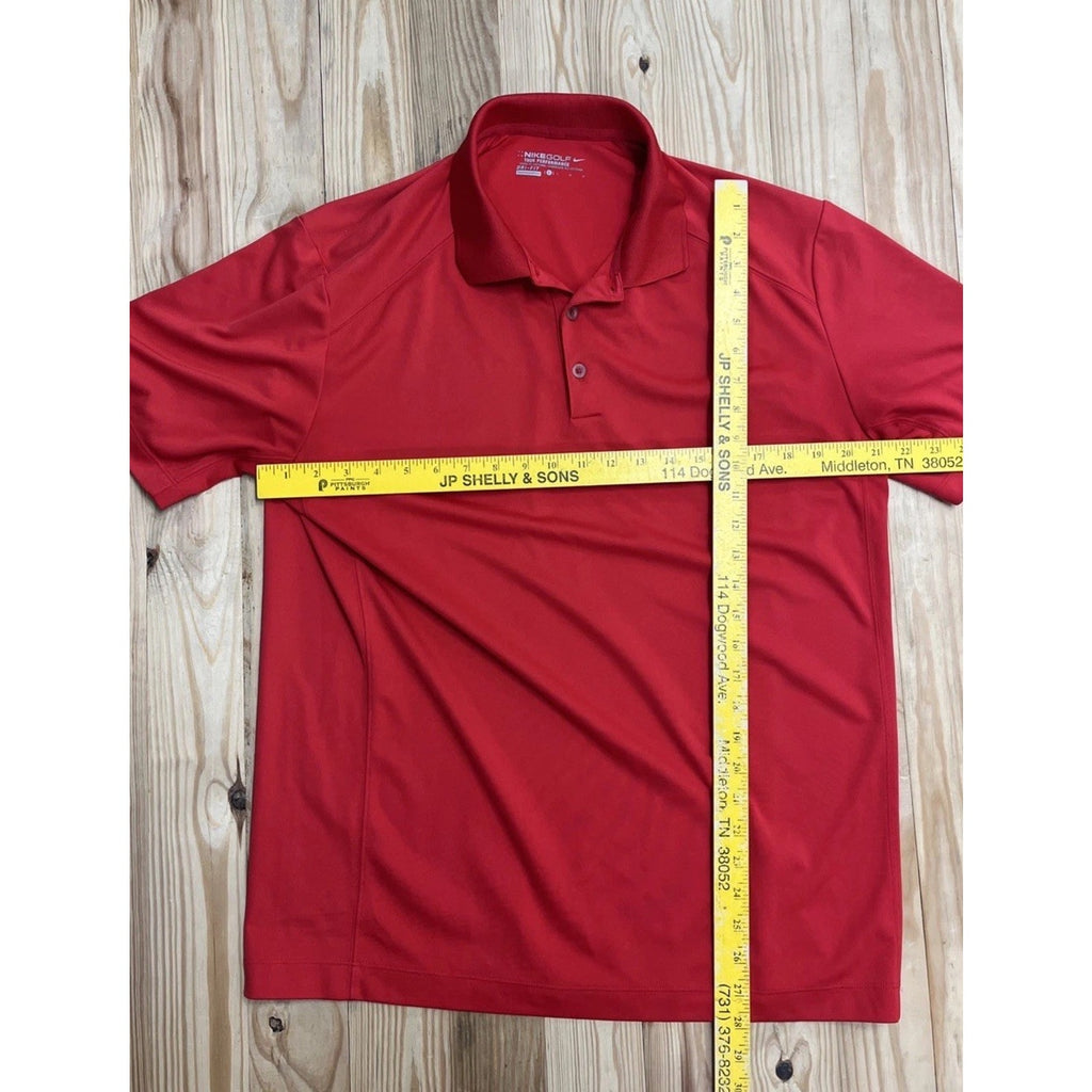 Nike Golf Men’s Polo Shirt Size Large Red Tour Performance DriFit Short Sleeve