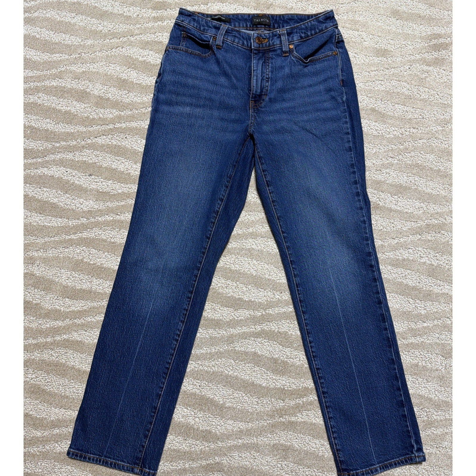 Talbots Straight Leg Jean Curvy 5 Pocket Blue Size 2P 27x27 Stretch