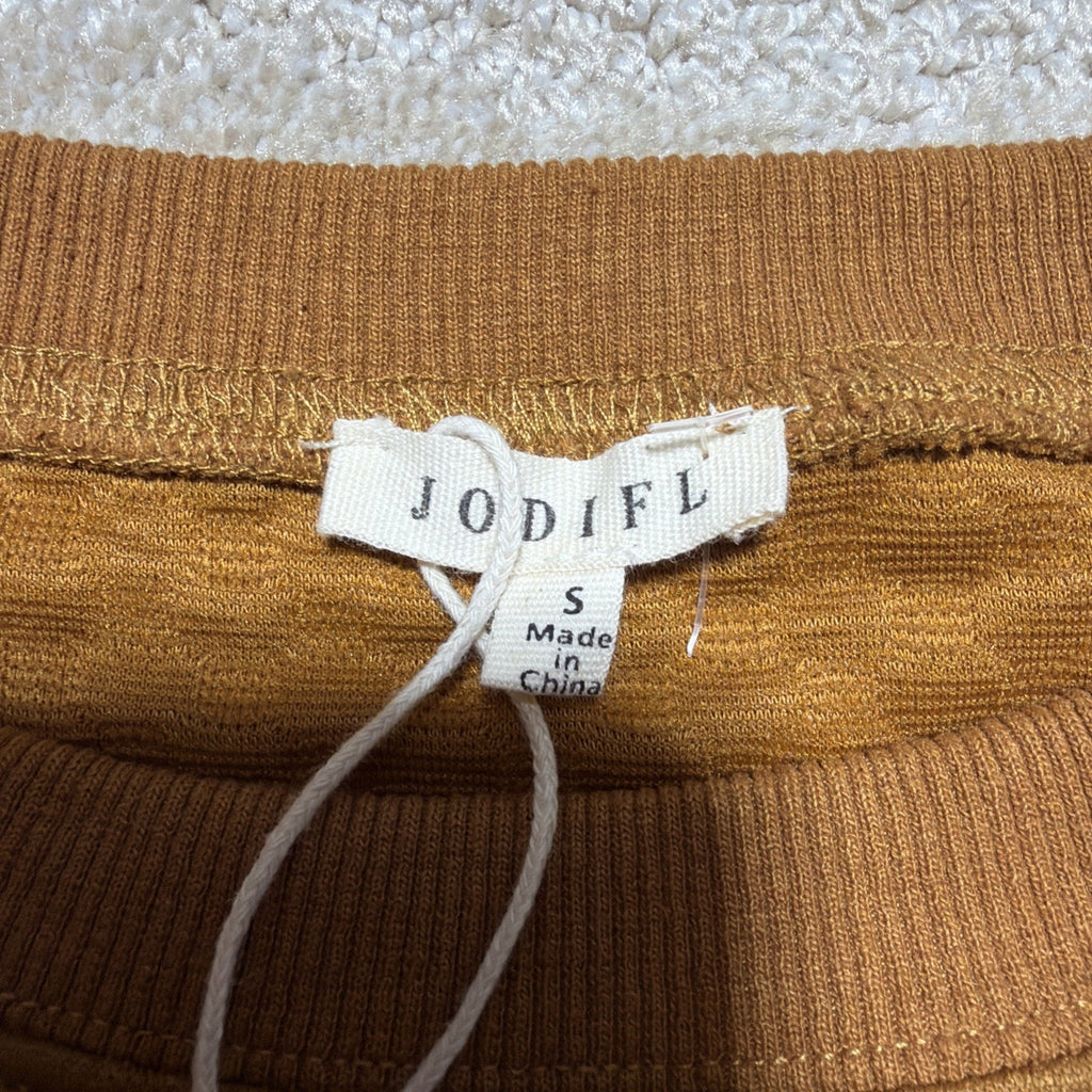 Jodifl Women’s S Puff Long Sleeve Quilted Ribbon Detail Blouse Top Sweater NWT