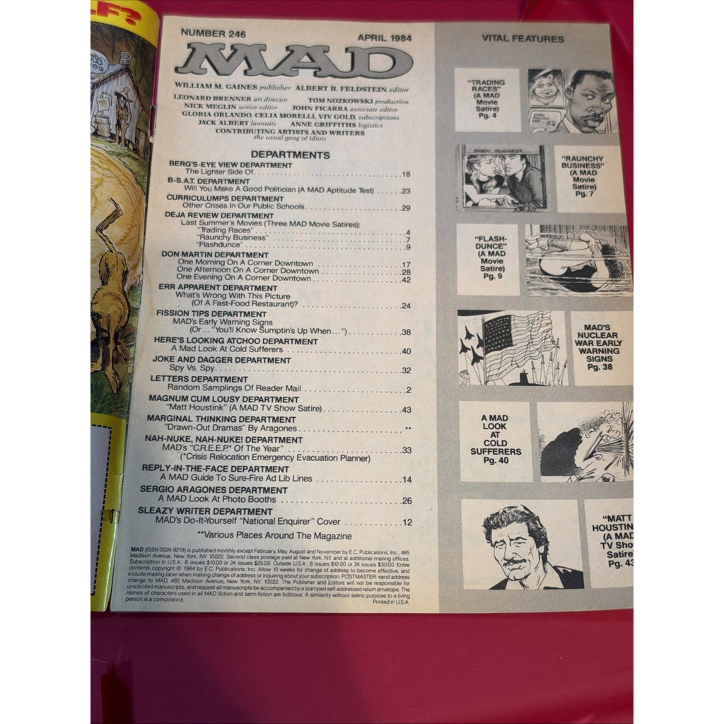 MAD Magazine #246 April 1984 Trading Places Risky Business Flashdance Jack Davis