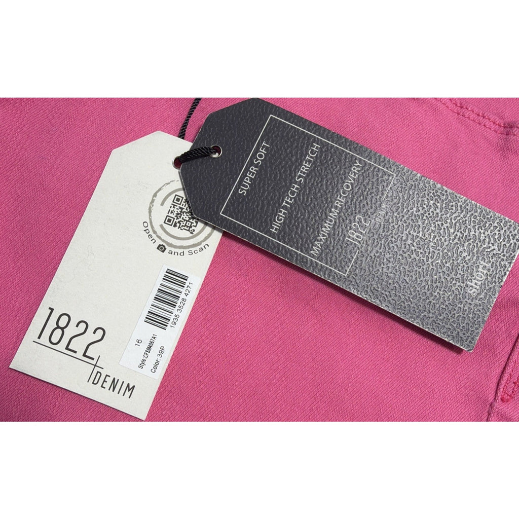 1822 Denim Womens Raw Frayed Hem High Rise Jean Shorts 16 Pink 5” Inseam