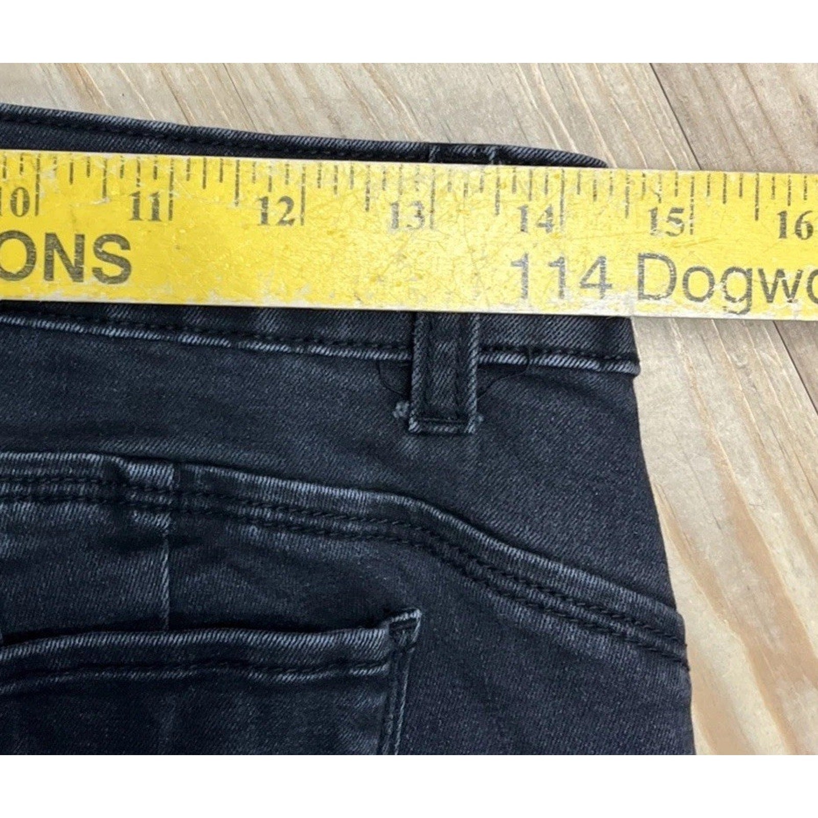 wax jeans womens size 9/29 skinny distressed stretch mid rise charcoal gray