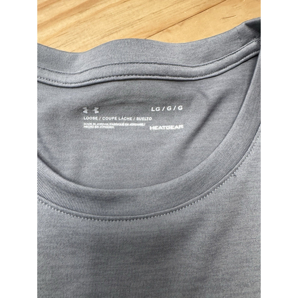 Under Armour Gray Teal Blue Heat Gear Short Sleeve “Protect This House” Men’s L