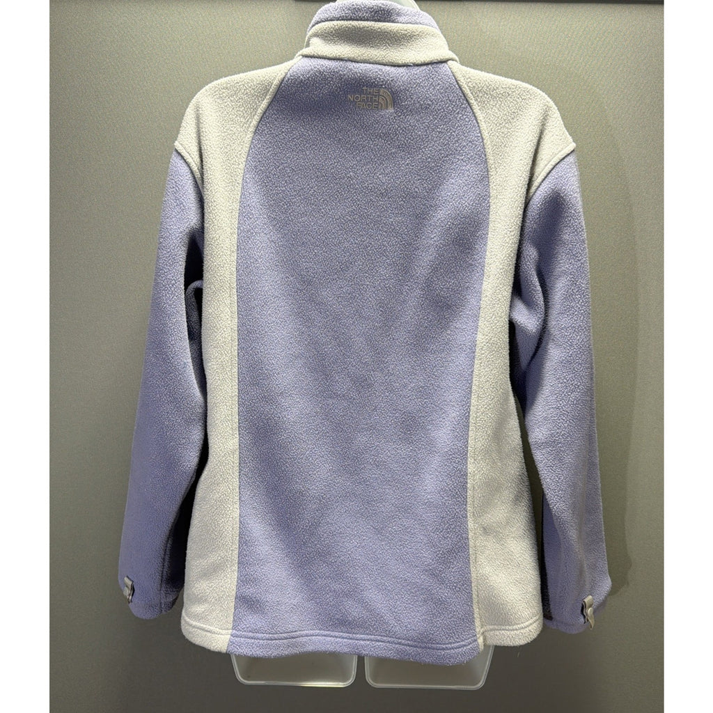 NORTH FACE Girls XL Purple Gray Full Zip Long Sleeve Fleece Jacket
