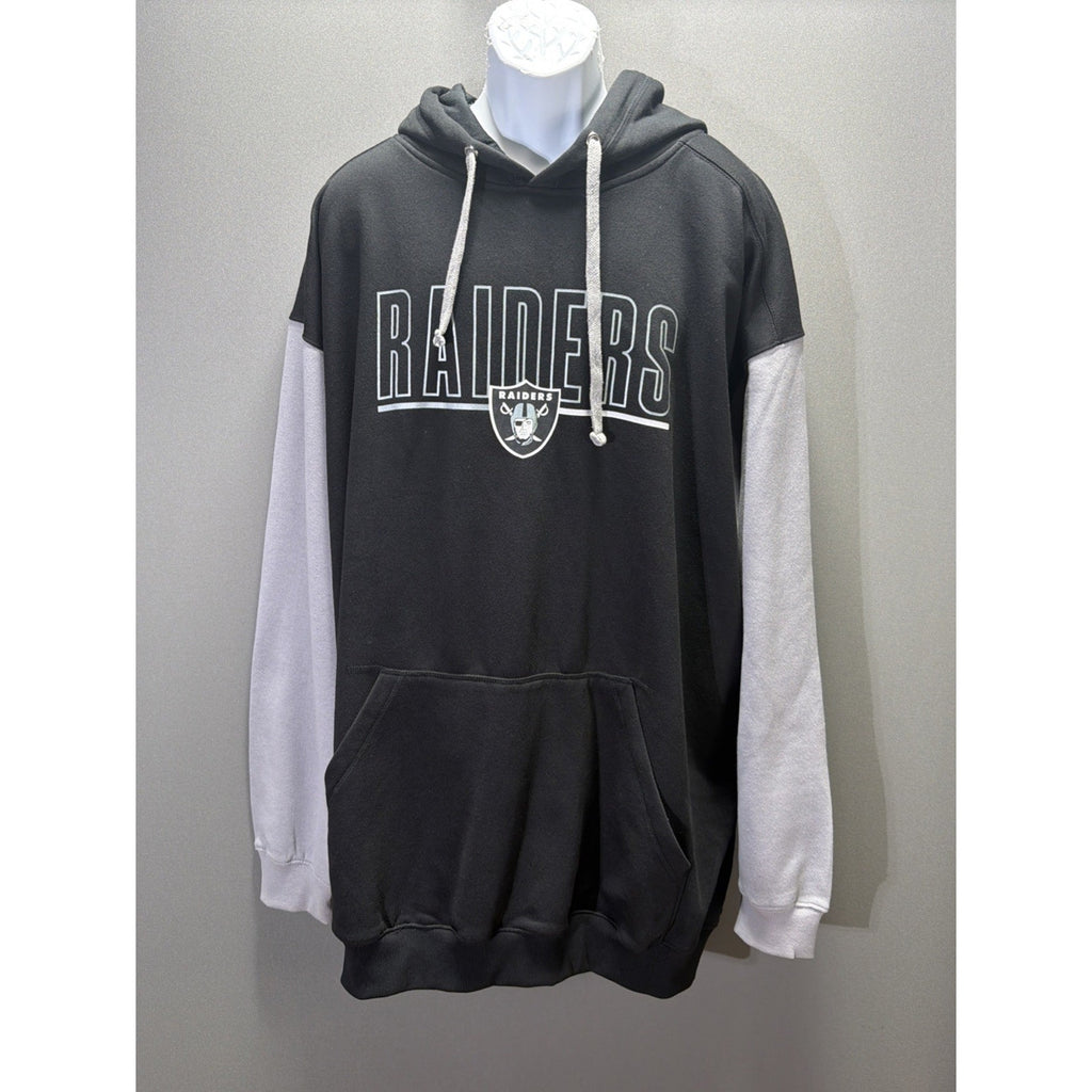Raiders Men's NFL Fanatics Fleece Hooded Pullover Sweatshirt 4XLT Excellent