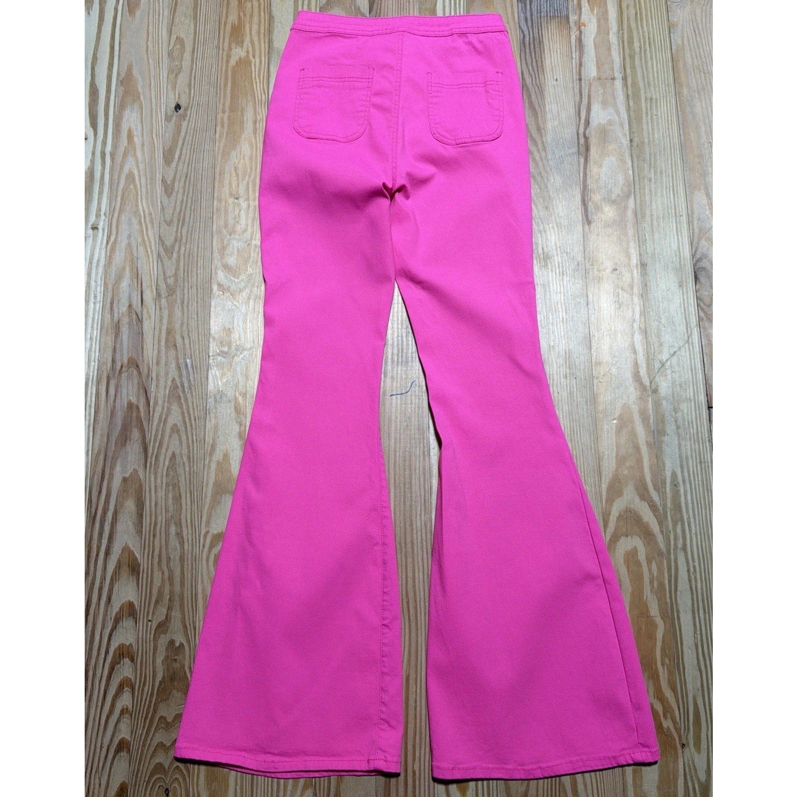 Juniors JC & JQ Jeans High Rise Bell bottom Flare Pants - Hot Pink Sz M Stretch