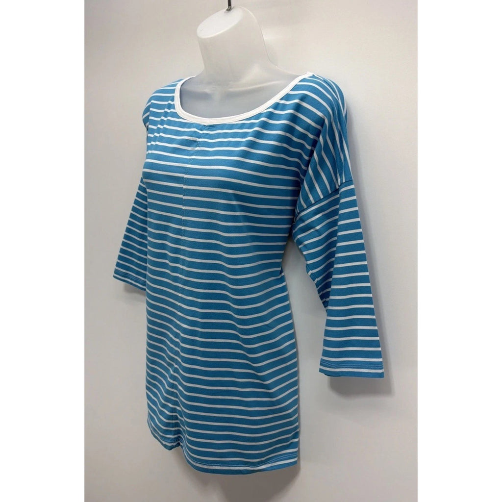 Lauren Active Ralph Lauren Women's Striped Top Pullover White/Blue Cotton 1X