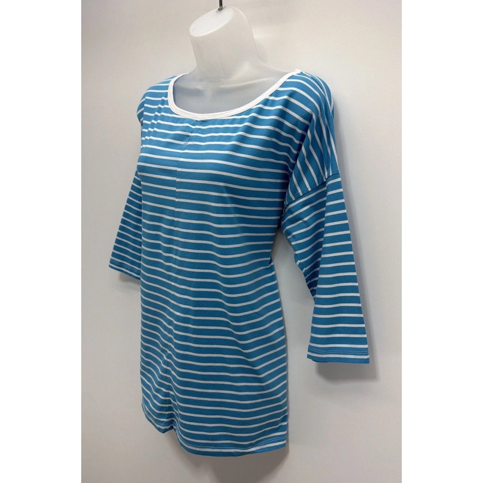 Lauren Active Ralph Lauren Women's Striped Top Pullover White/Blue Cotton 1X