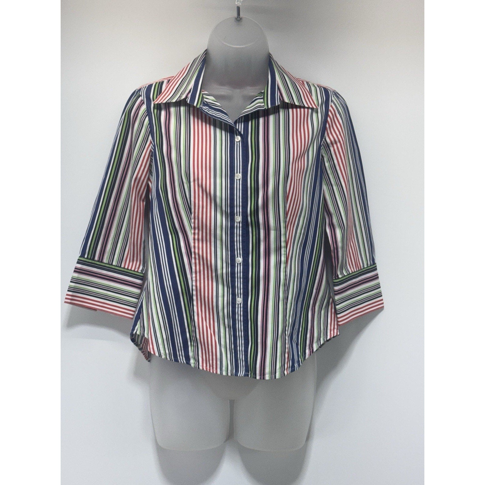 Talbots Shirt Striped Long Sleeve Button Up Collared Women’s Size 4P