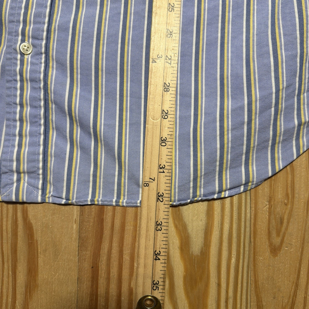 Ralph Lauren Short Sleeve Button Collar Oxford Shirt Blue Stripe Mens Big 4XB