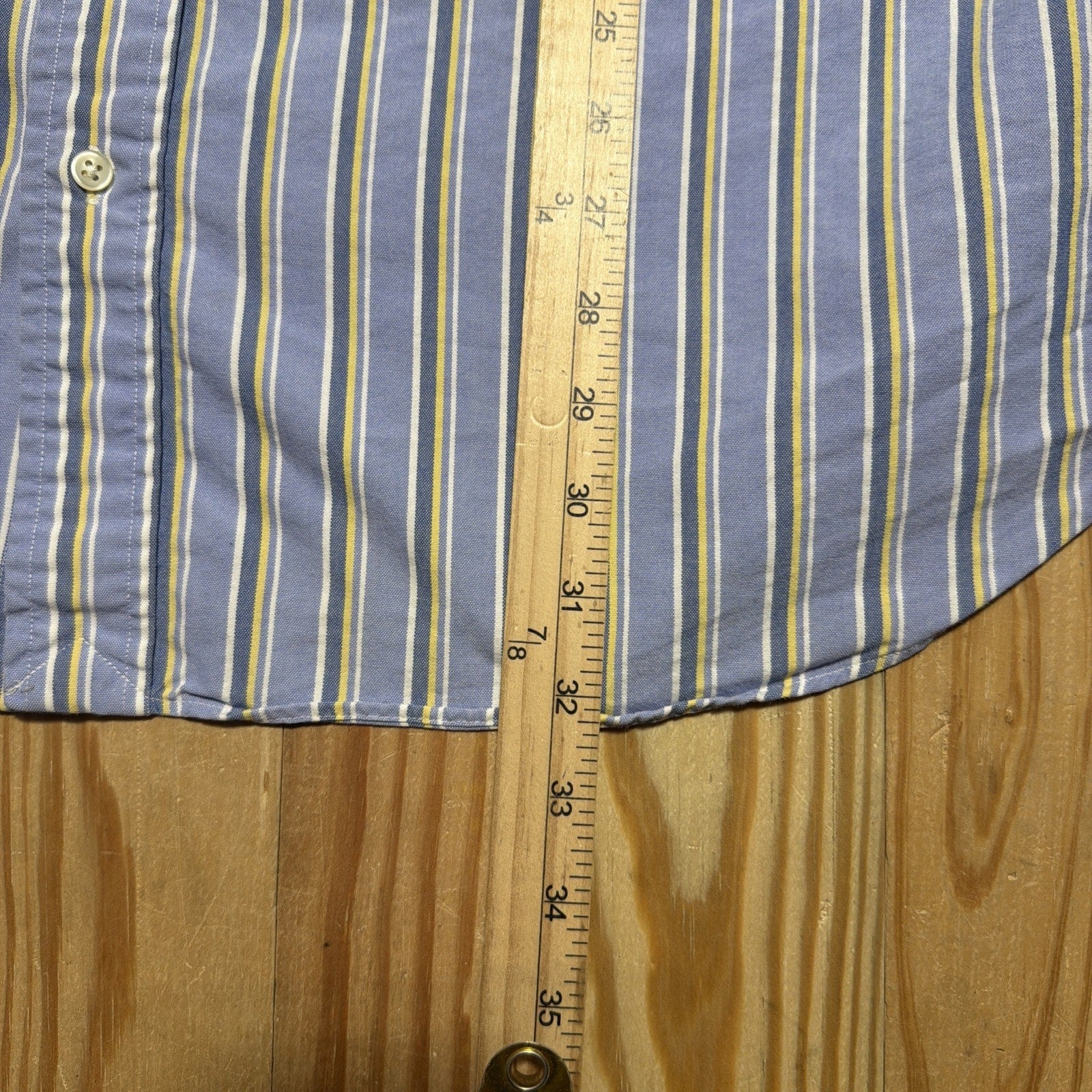 Ralph Lauren Short Sleeve Button Collar Oxford Shirt Blue Stripe Mens Big 4XB