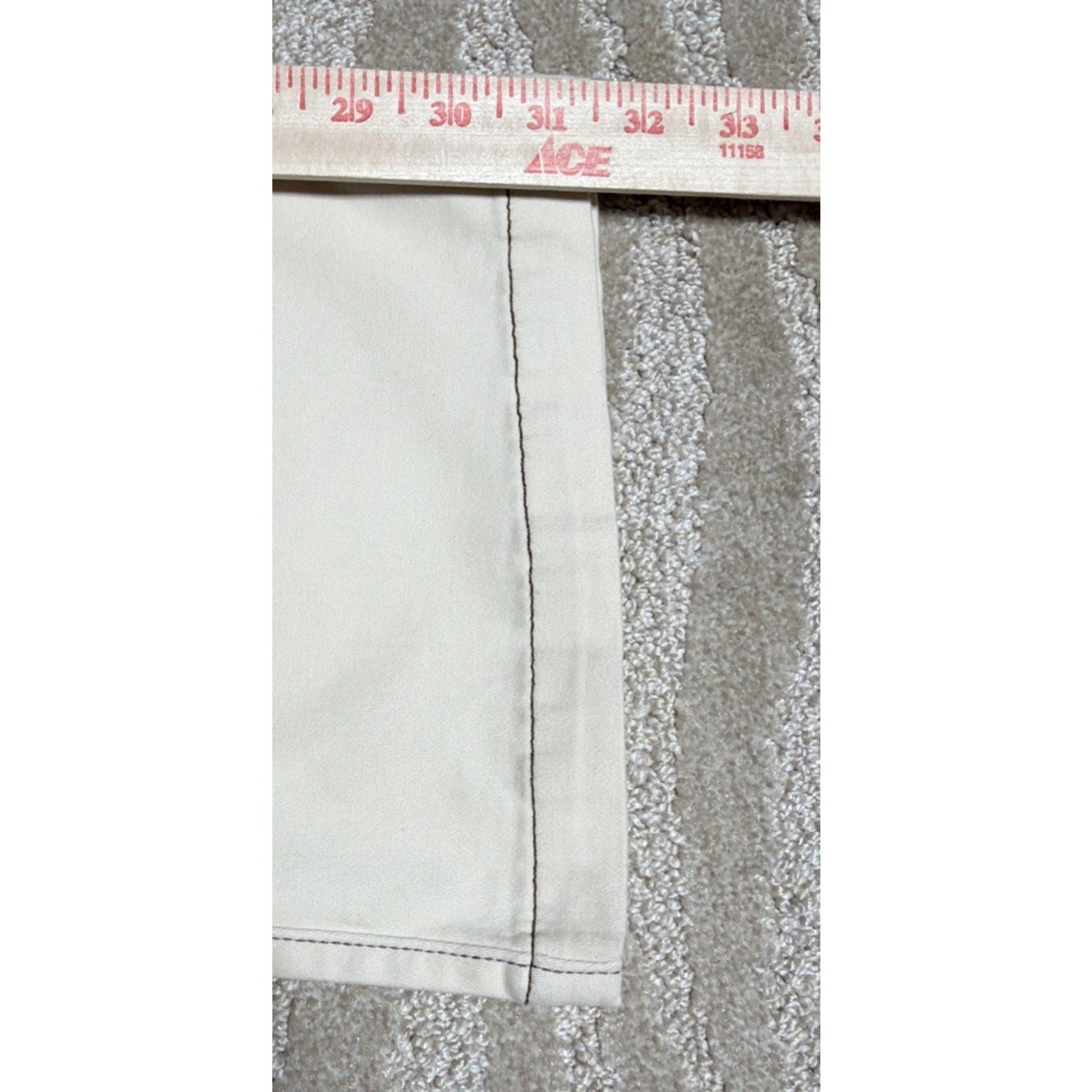 YMI Low Rise All Day Cargo Pants Biege Brown Contrast Stitch Flare Leg 1/25 NWT