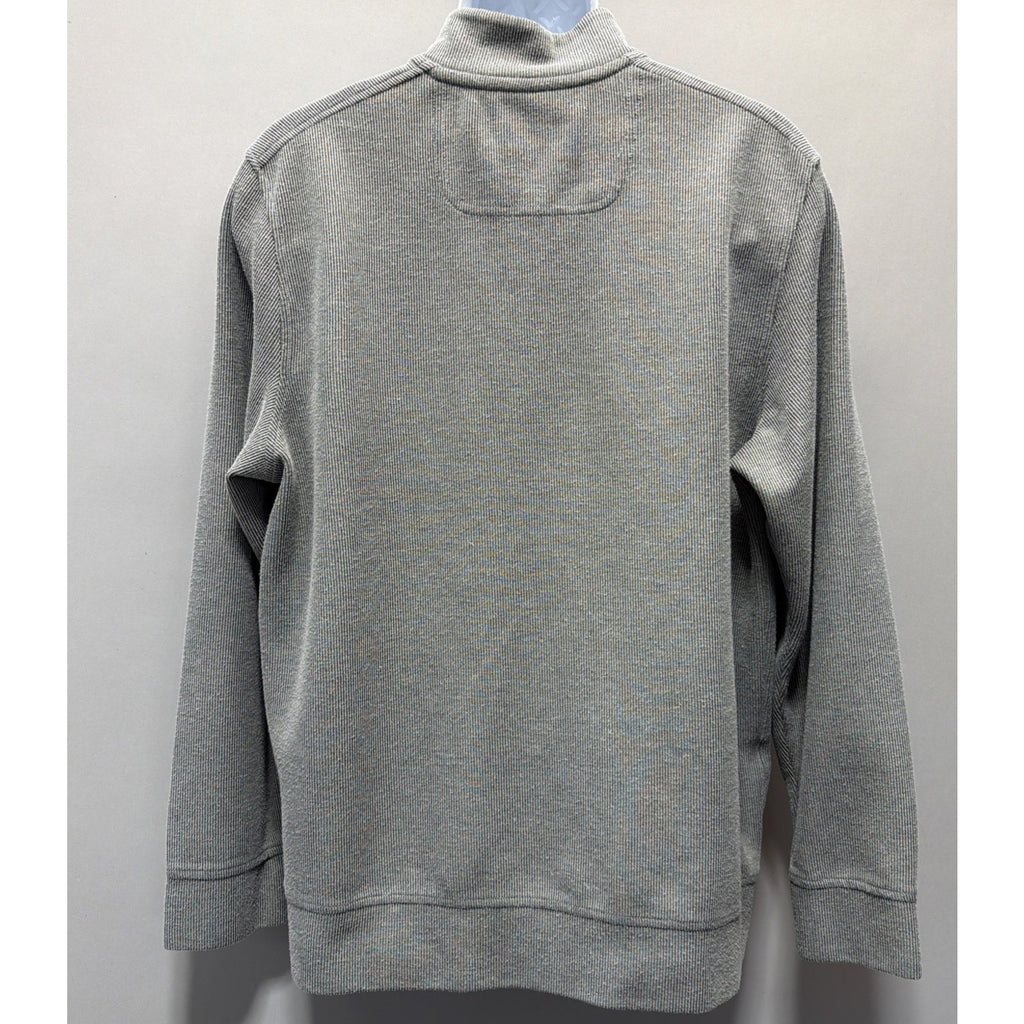 Tommy Bahama 1/4 Snap Men's Large Sweater Mock Neck Soft Pullover Gray Henley