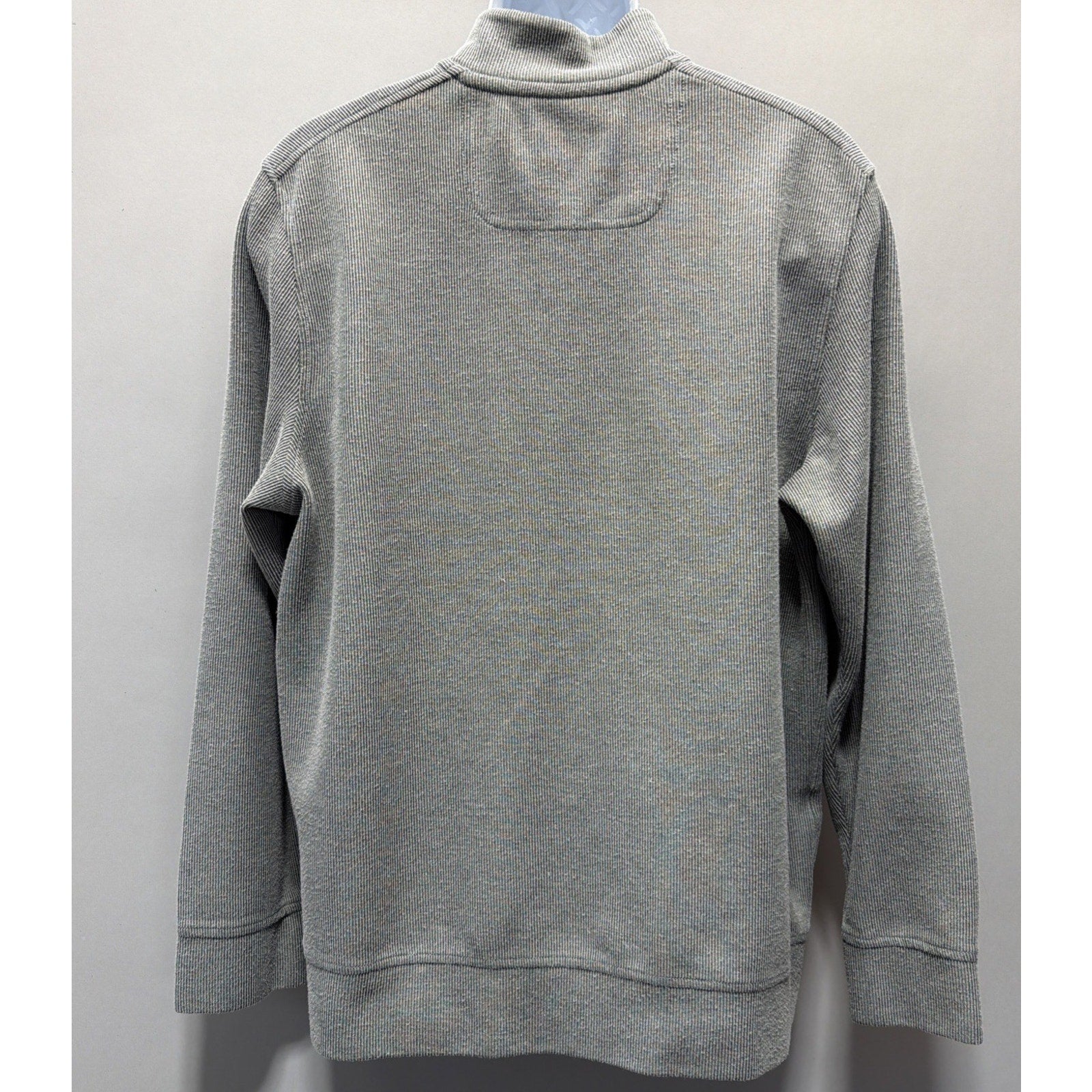 Tommy Bahama 1/4 Snap Men's Large Sweater Mock Neck Soft Pullover Gray Henley