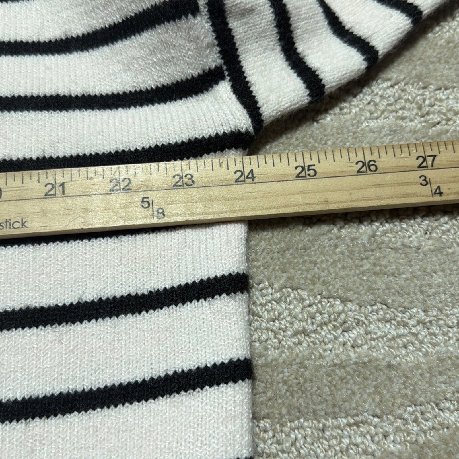 Thread and Supply Women's XL Ivory Black Sweater Knit Crew Neck Stretch . New