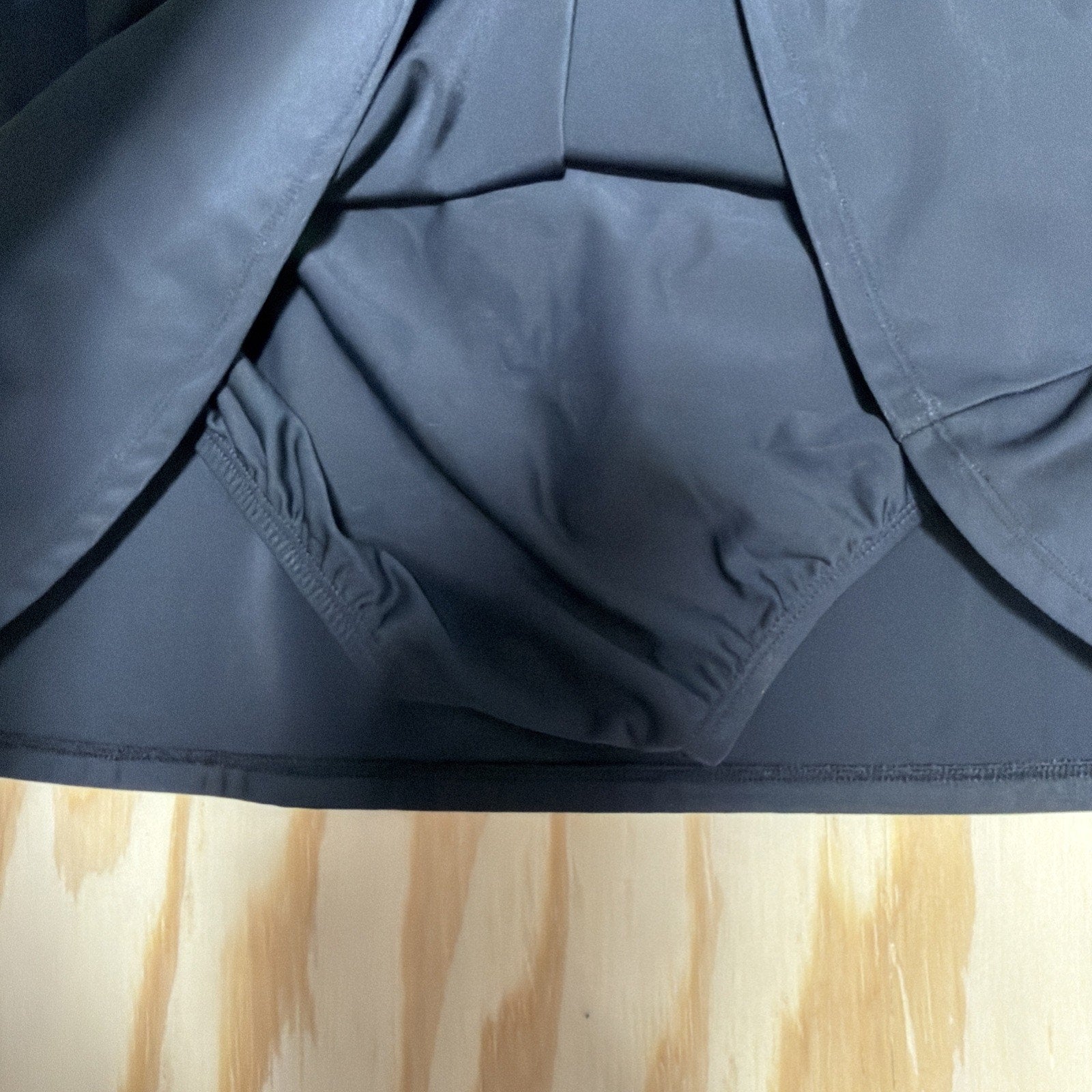 LIZ CLAIBORNE 12 High Rise Tummy Panel Full Coverage Swim Skirt Black New