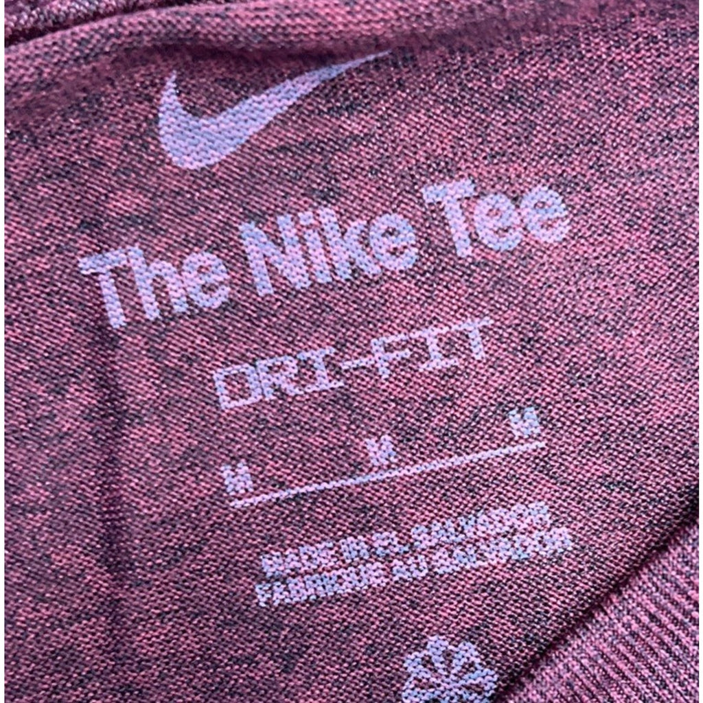 Nike Shirt Mens Heather Dark Red Dri-Fit Short Sleeve Small Swoosh Casual M