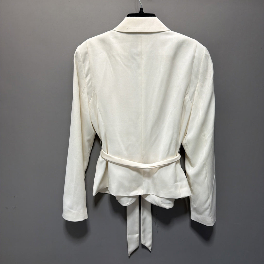 The Limited Ivory Cream Jacket Blazer NWT size L MODERN 2 button Lined Belted
