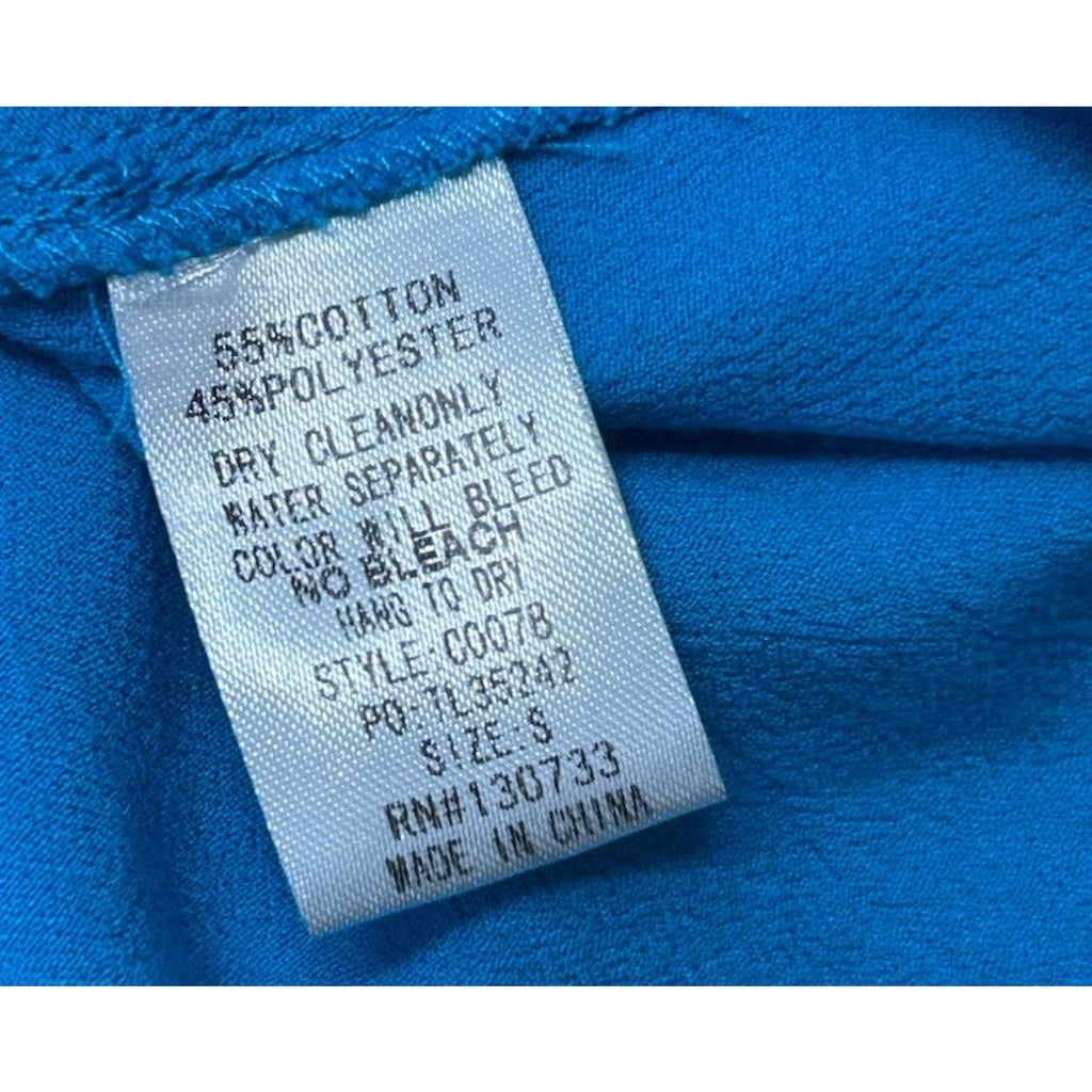 UMGEE BRIGHT TURQUOISE BLUE SHORT SLEEVE EMBROIDERED FLOWY BOHO A-LINE DRESS SM.