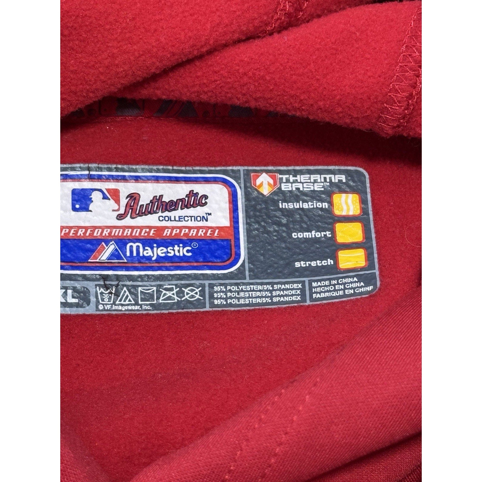 St. Louis Cardinals Majestic Baseball Base Layer Red Hoodie Size XL