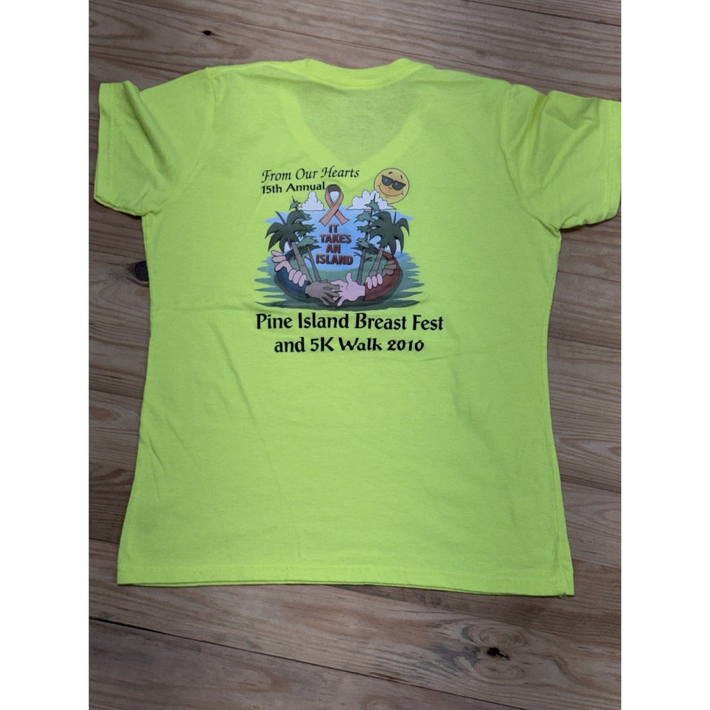 Port & Company Neon Pine Island Florida Breast Fest 2017 5K Women’s Small