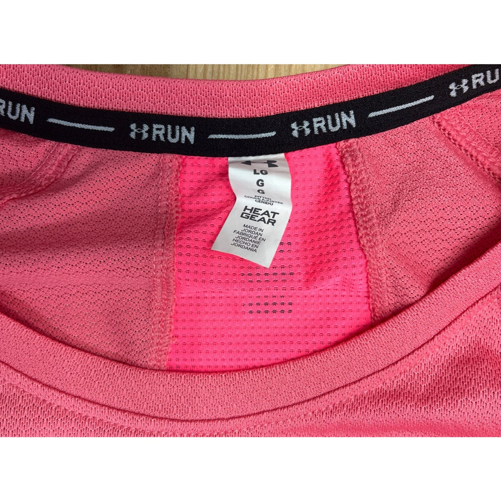 Under Armour UA Heat Gear Iso-Chill Run 200 Short Sleeve Pink Size L