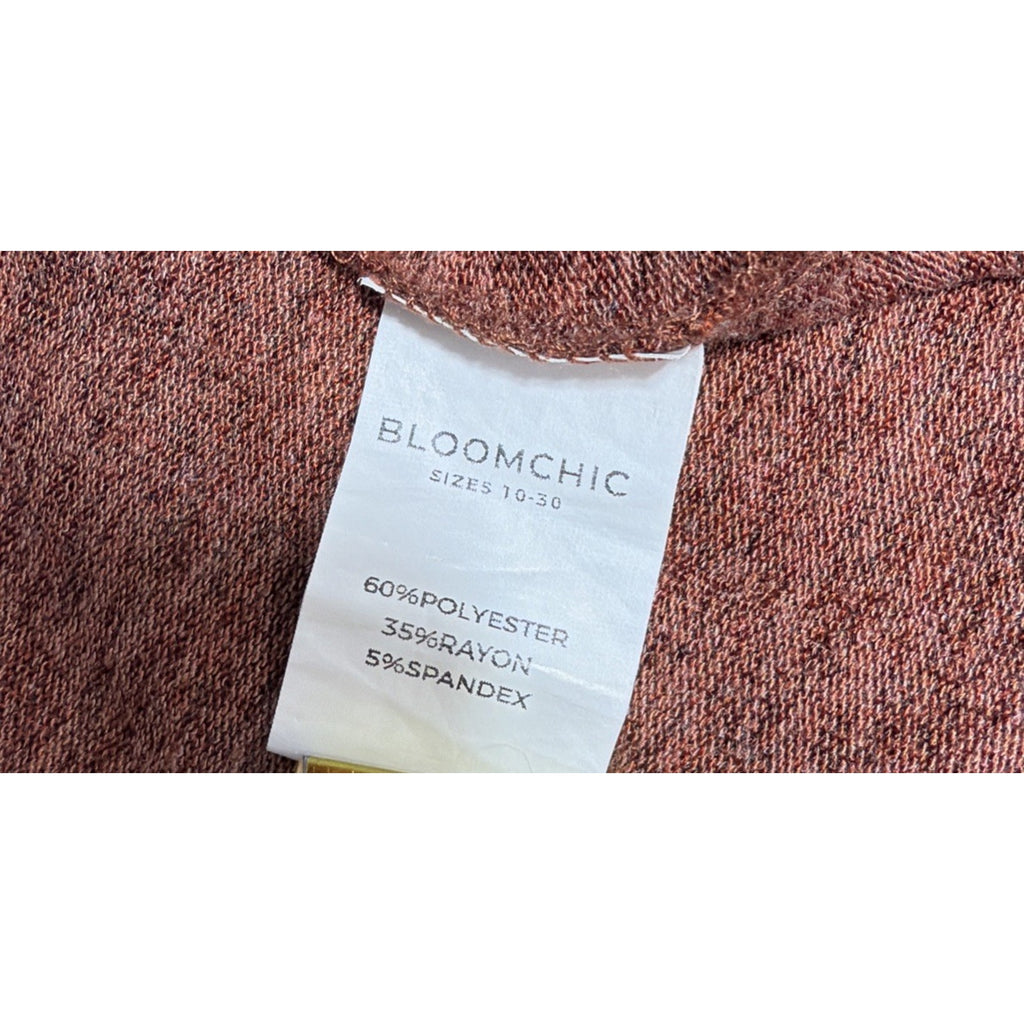 BloomChic Plus Size 28 Rustic Heather Top Balloon Sleeve