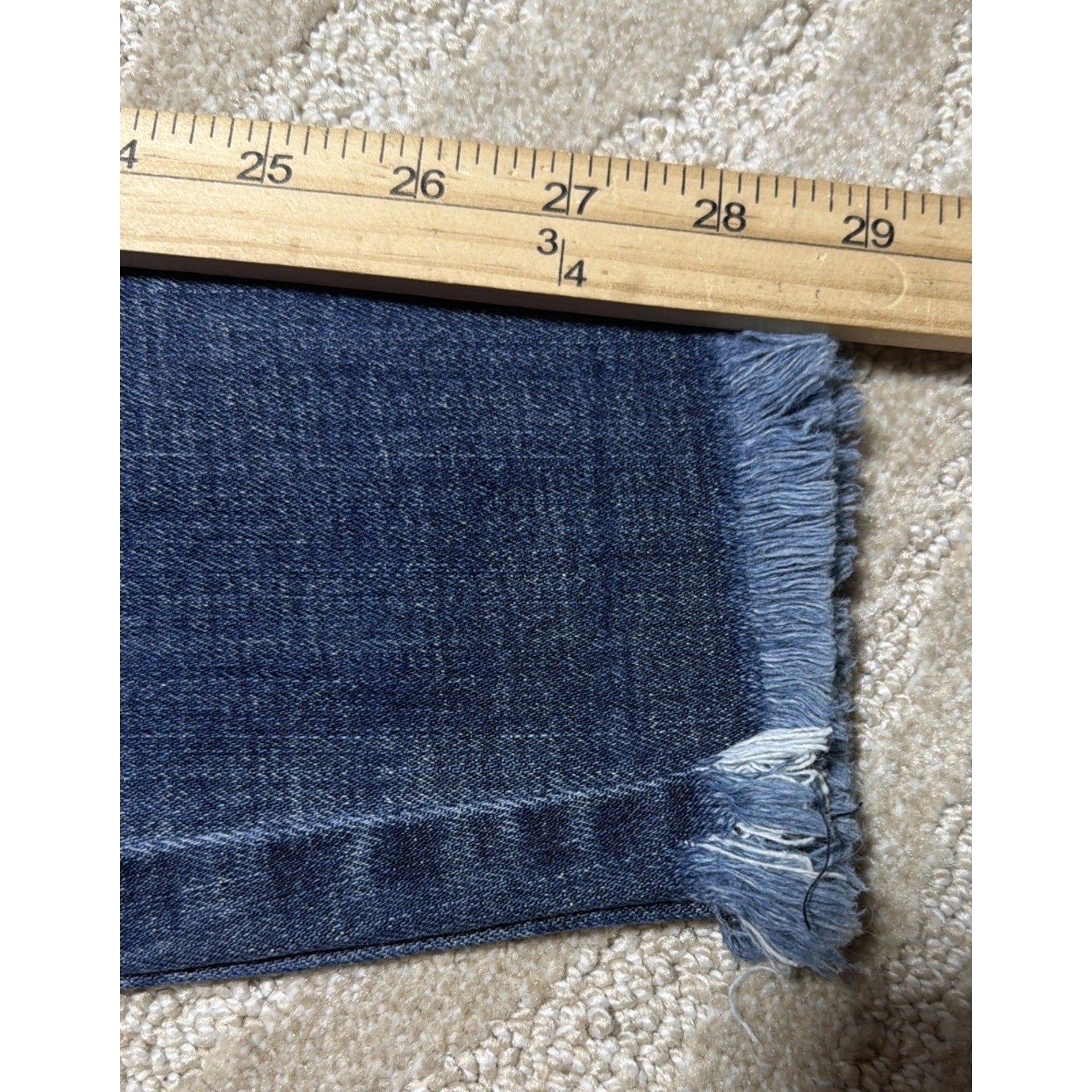 KanCan Jeans Womens 7/27 High Rise Skinny Button Fly Distressed Raw Hem Blue