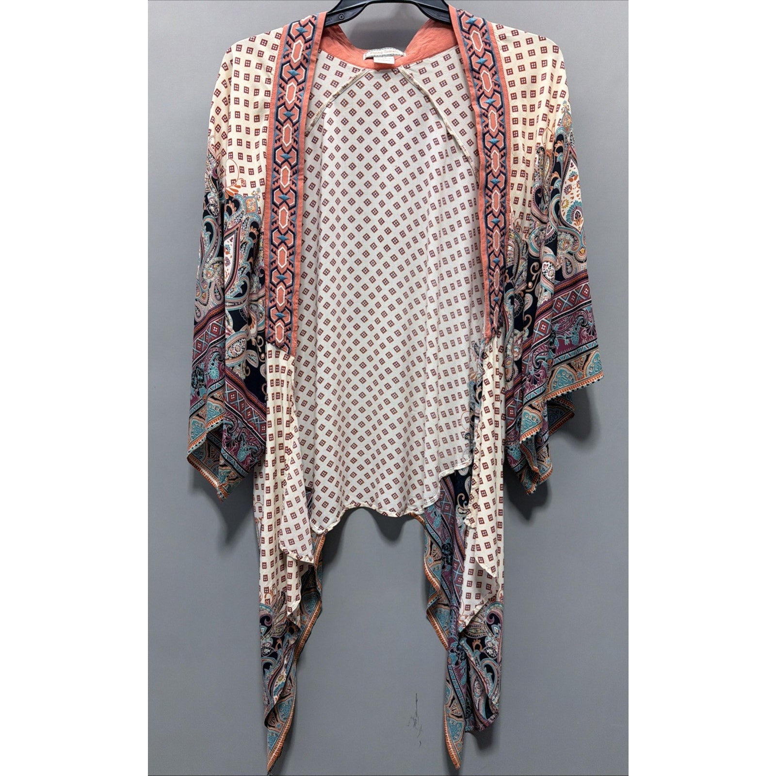 Anthropology Flying Tomato Silky Kimono Embroidered Topper-M/L-Whimsigoth-Boho