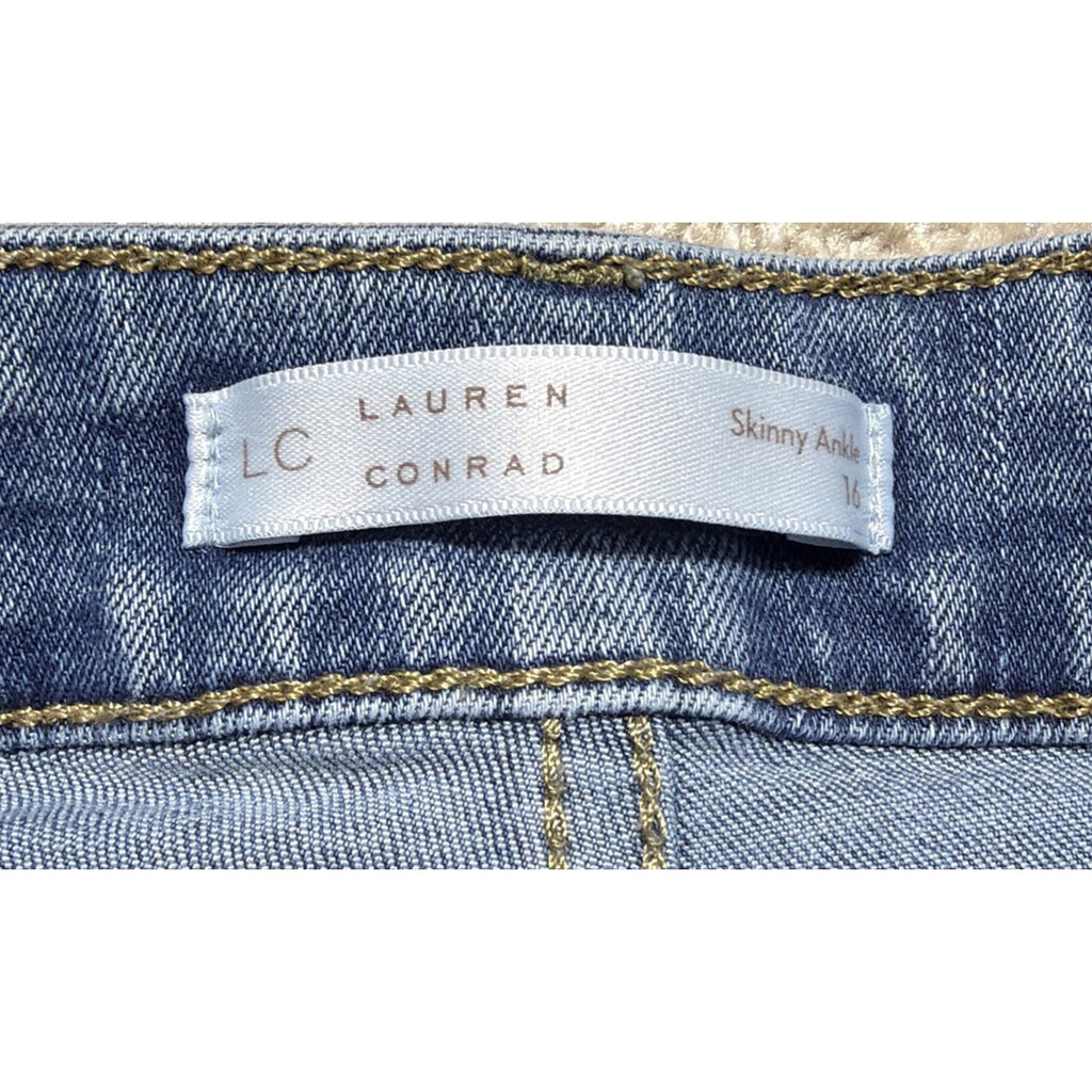 Lauren Conrad High Rise Jeans Skinny Ankle Size Button Fly Raw Hem