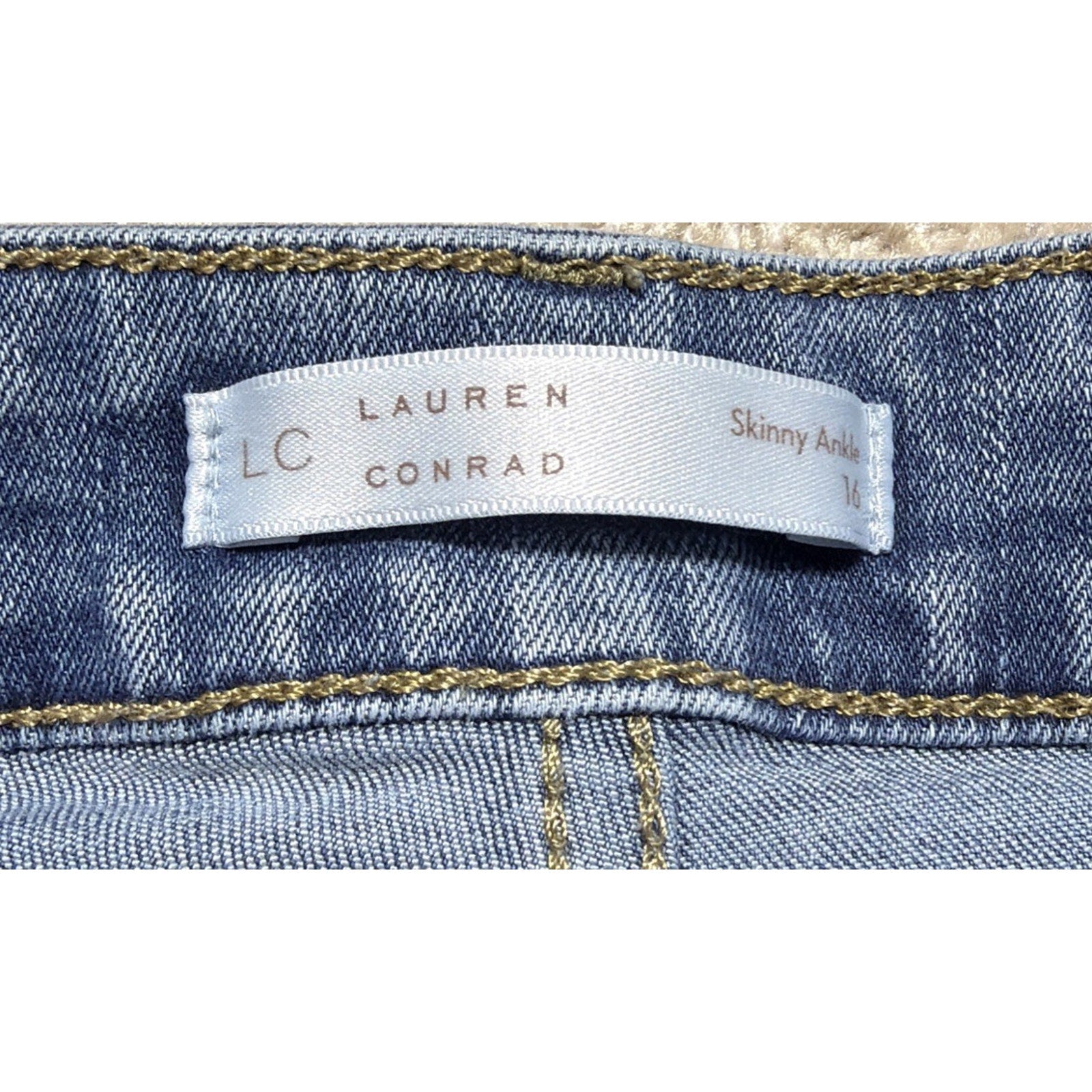 Lauren Conrad High Rise Jeans Skinny Ankle Size Button Fly Raw Hem