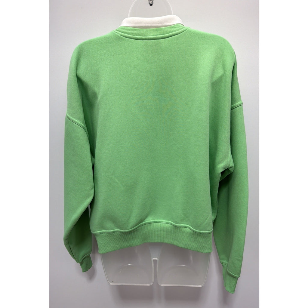 Champion Lime Green Vintage Inspired Collared Crewneck Sweatshirt Large