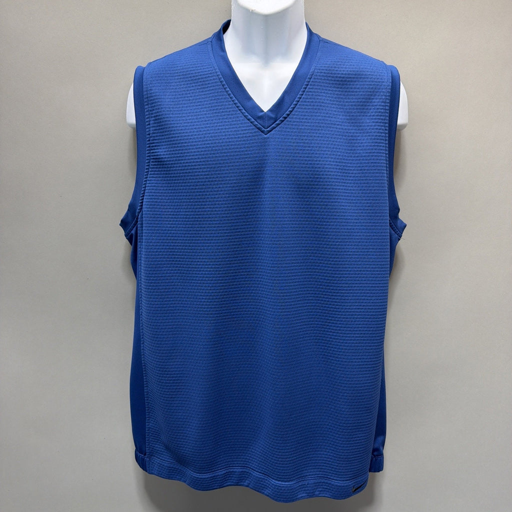 Nike Golf Vest Mens Size Large Sleeveless Black V-Neck Pull Over Therma-Fit