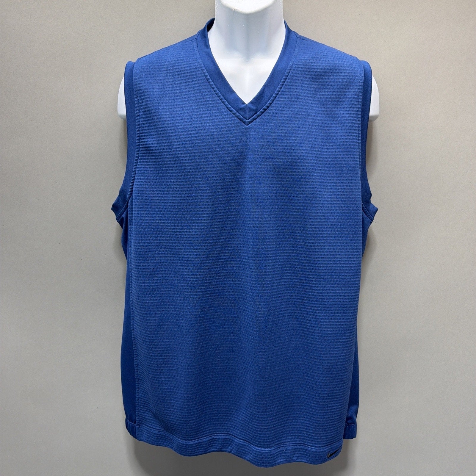 Nike Golf Vest Mens Size Large Sleeveless Black V-Neck Pull Over Therma-Fit