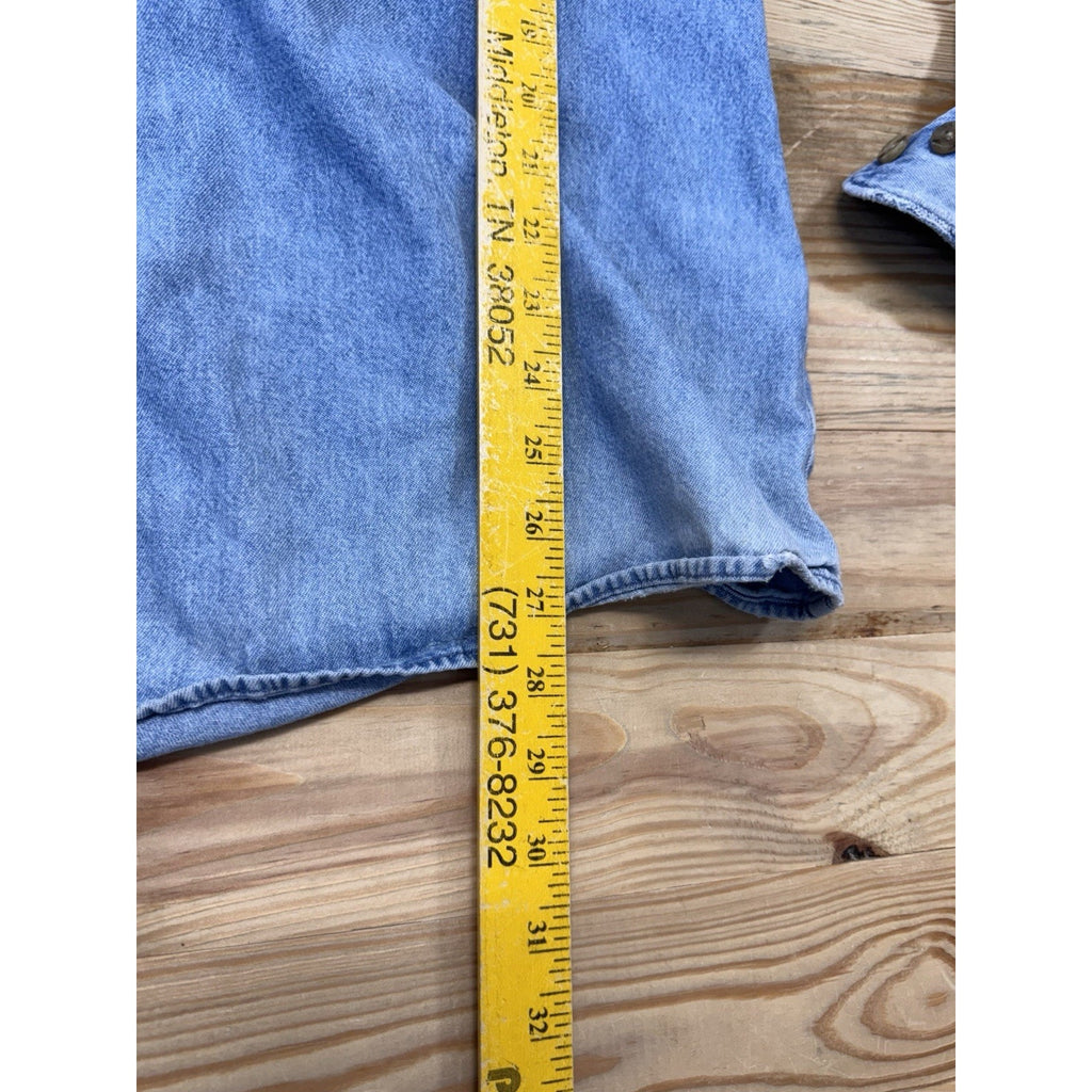 Dickies Denim Button Down Collar Shirt Men’s Size 2XL Blue Long Sleeve Workwear