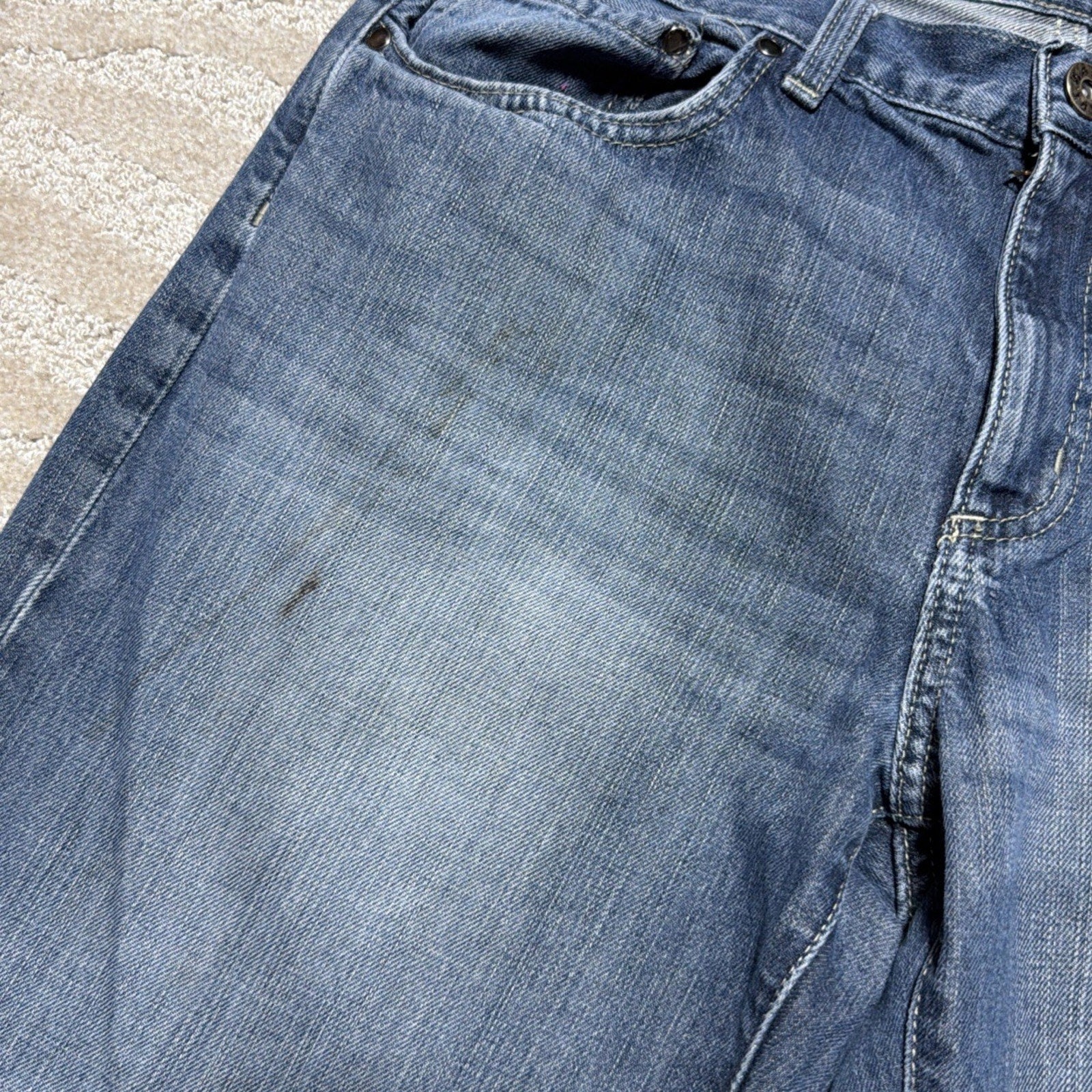 Apt. 9 Straight Fit Jeans Mens 34x32 Blue Medium Wash Denim Pants Workwear