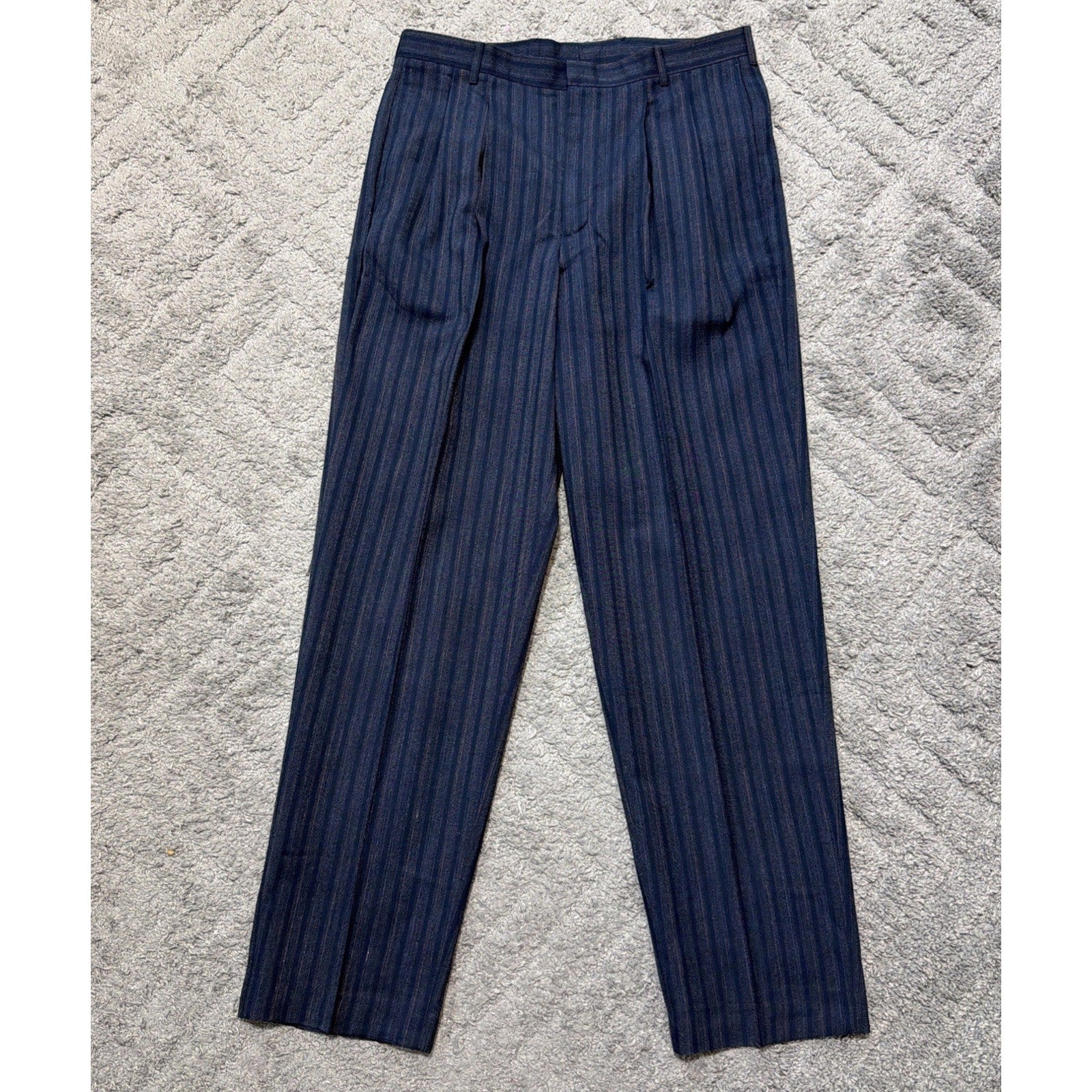 Vintage John Henry Farah Mens Dress Pants 36x34 Blue Pinstripe Slacks NWT Retro