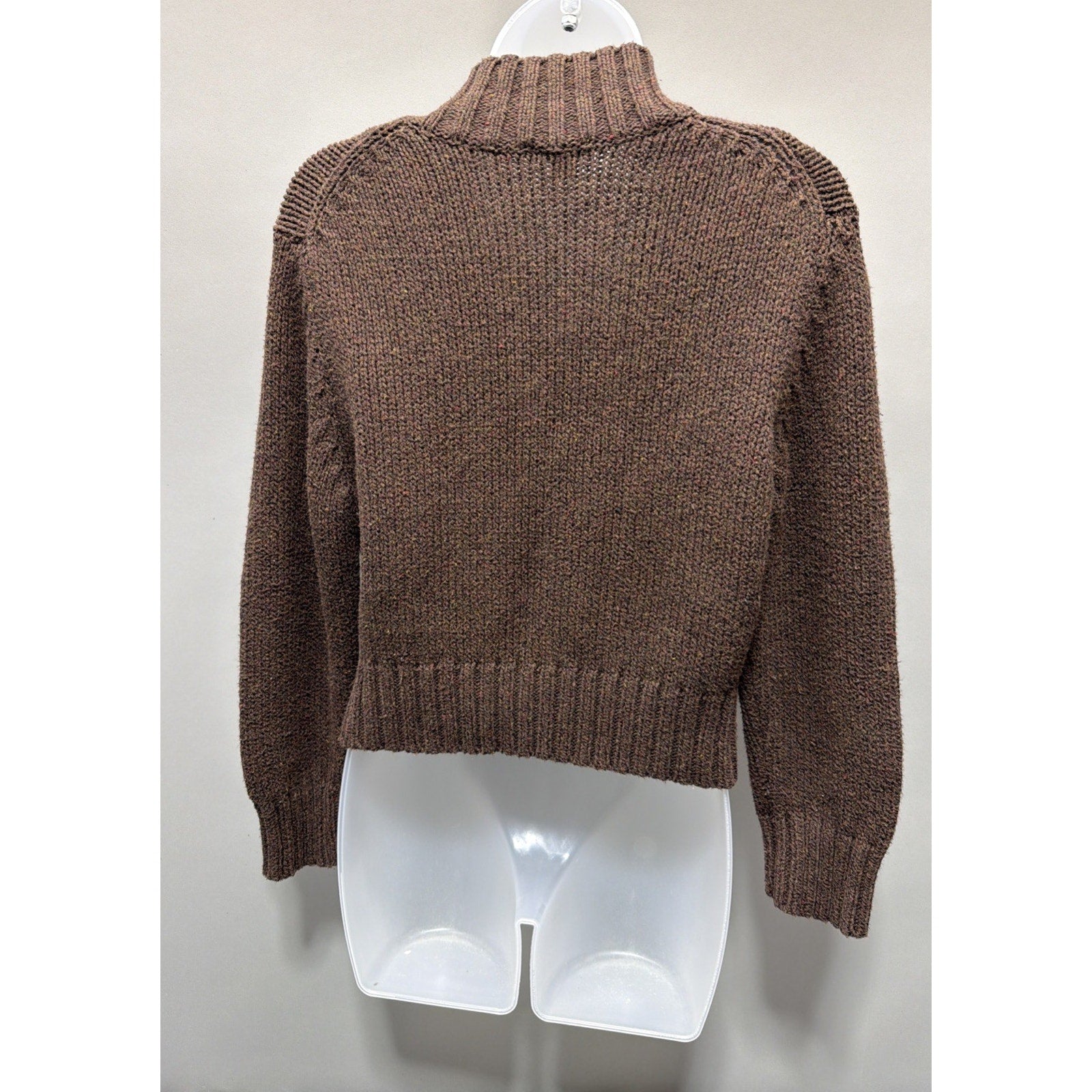 Vintage Y2K American Eagle Sweater Women L Brown Cardigan Cropped