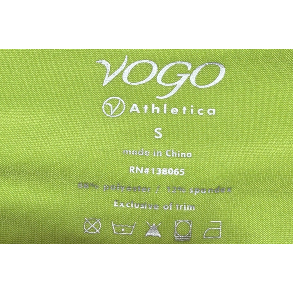 VOGO Athletica Leggings Womens S Black Neon Green Capri Crop Yoga Workout NWT