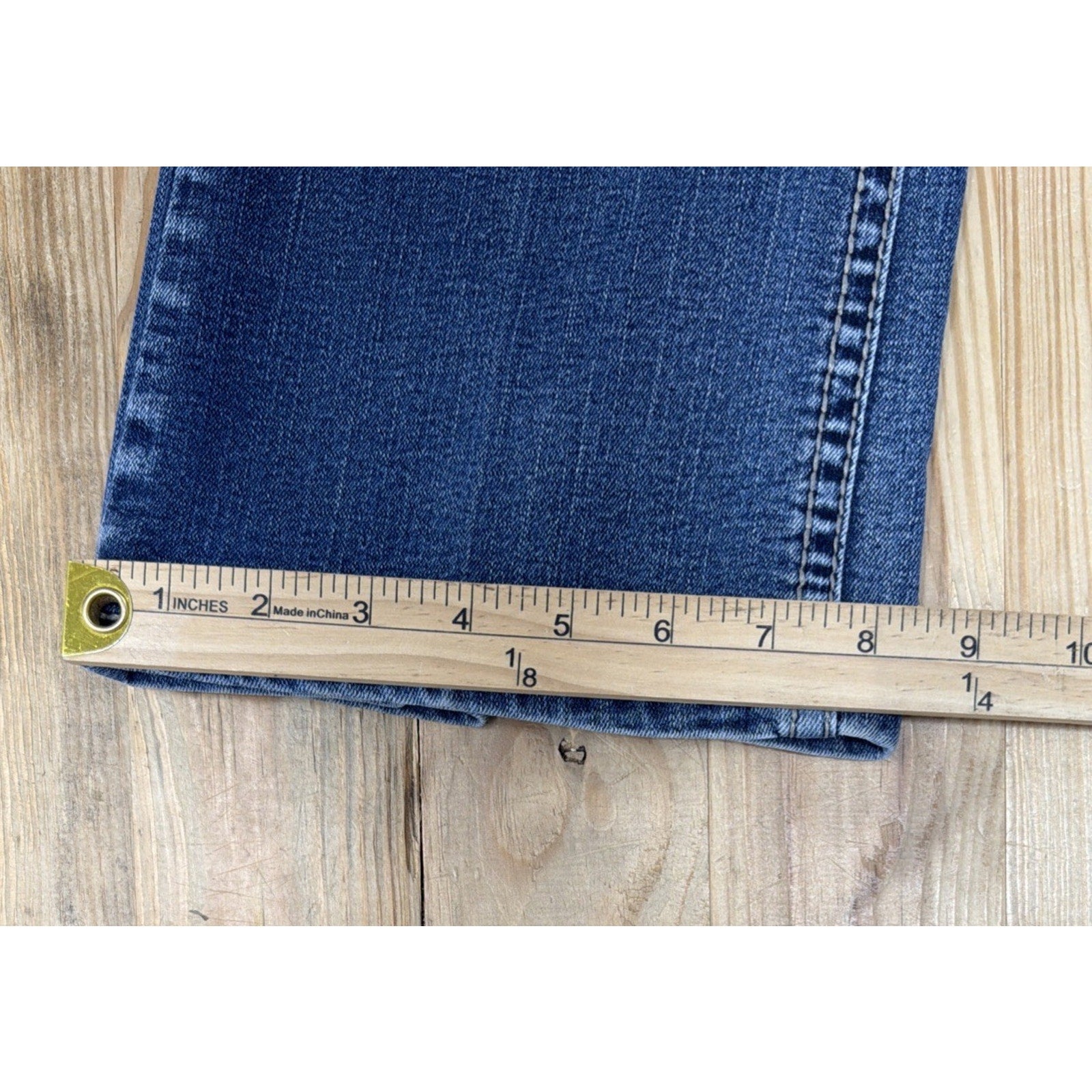 Seven 7 Blue Slim Boot Cut Thick Stitch Jeans Stretch Denim Women's 14 36x32