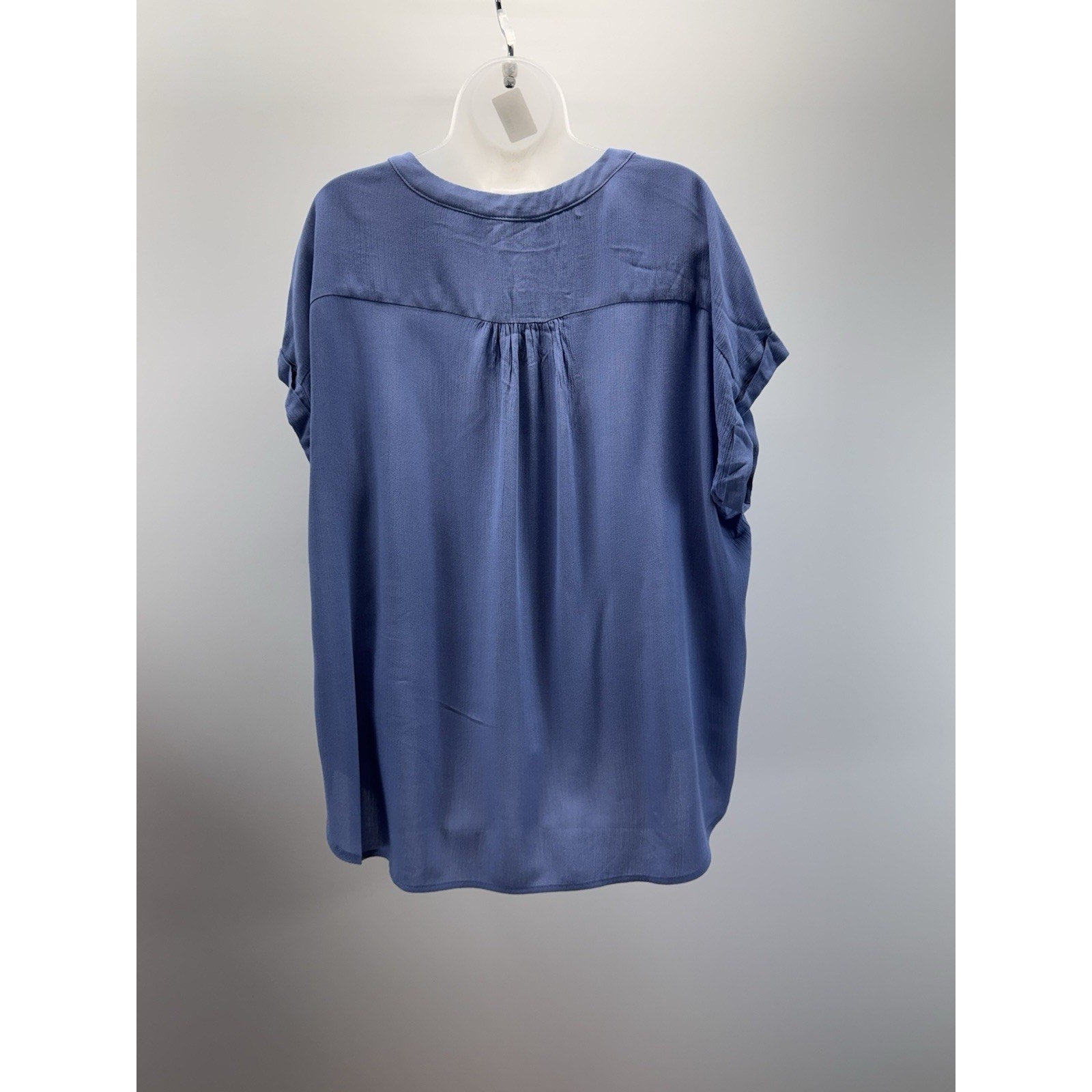 Orvis Short Sleeve Button Up Blue Blouse Women’s Size Large New With Tags