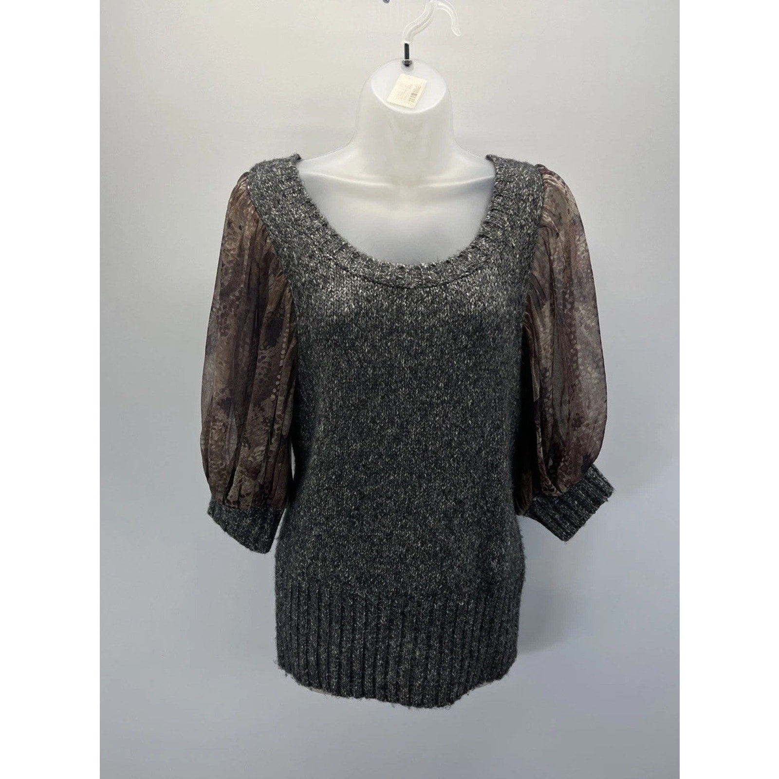 BKE Boutique Marled 3/4 Sleeve Boho Sweater Size S