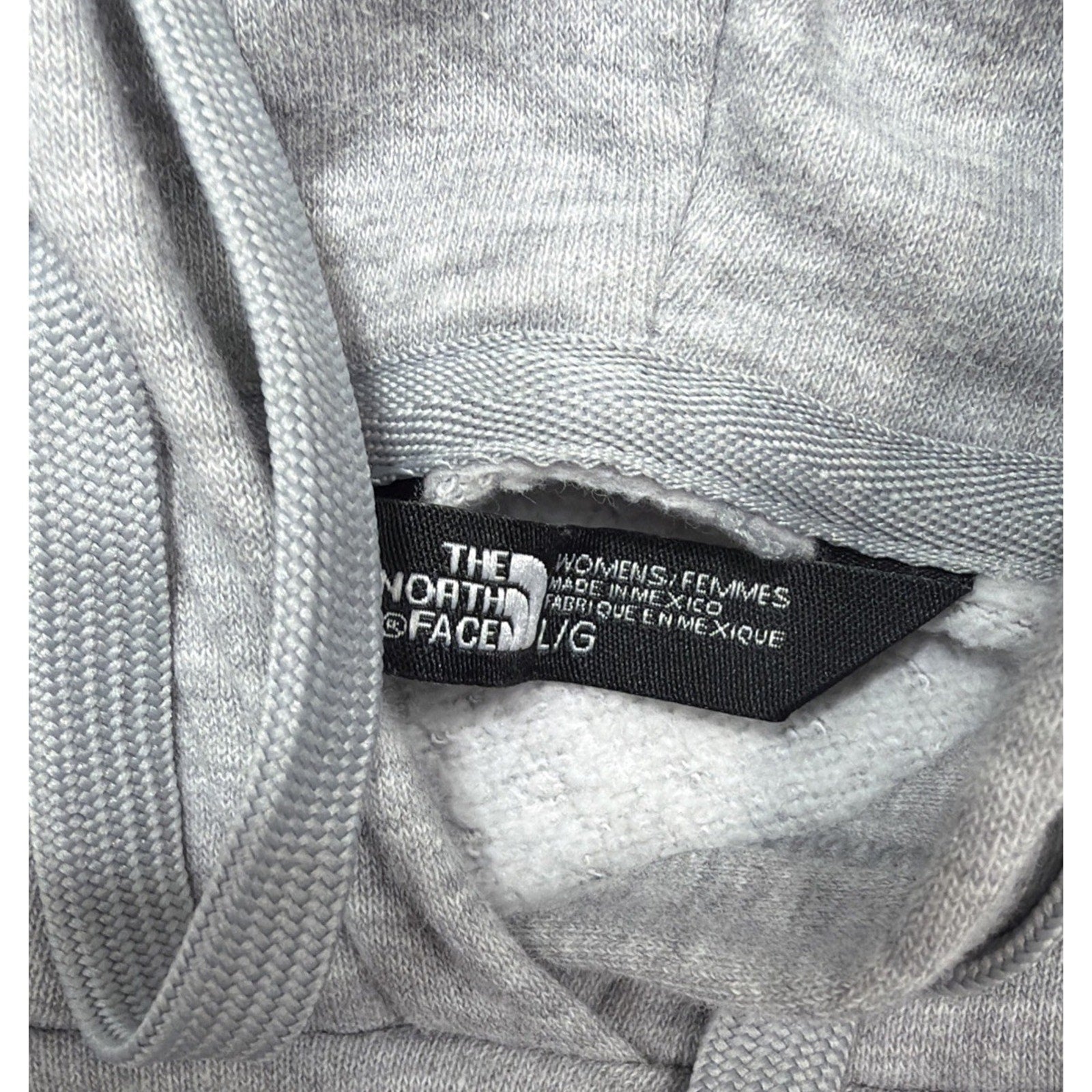 The North Face Sweater Women Large Gray Pullover Fleece Hoodie Cotton Top Map