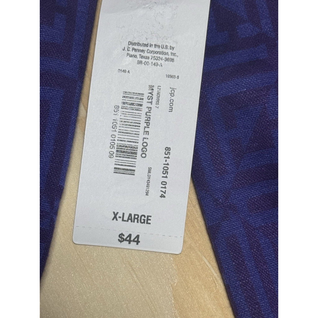 Liz Claiborne Purple Blue Long Sleeve Waist Tie Stretch Top New Women’s Size XL