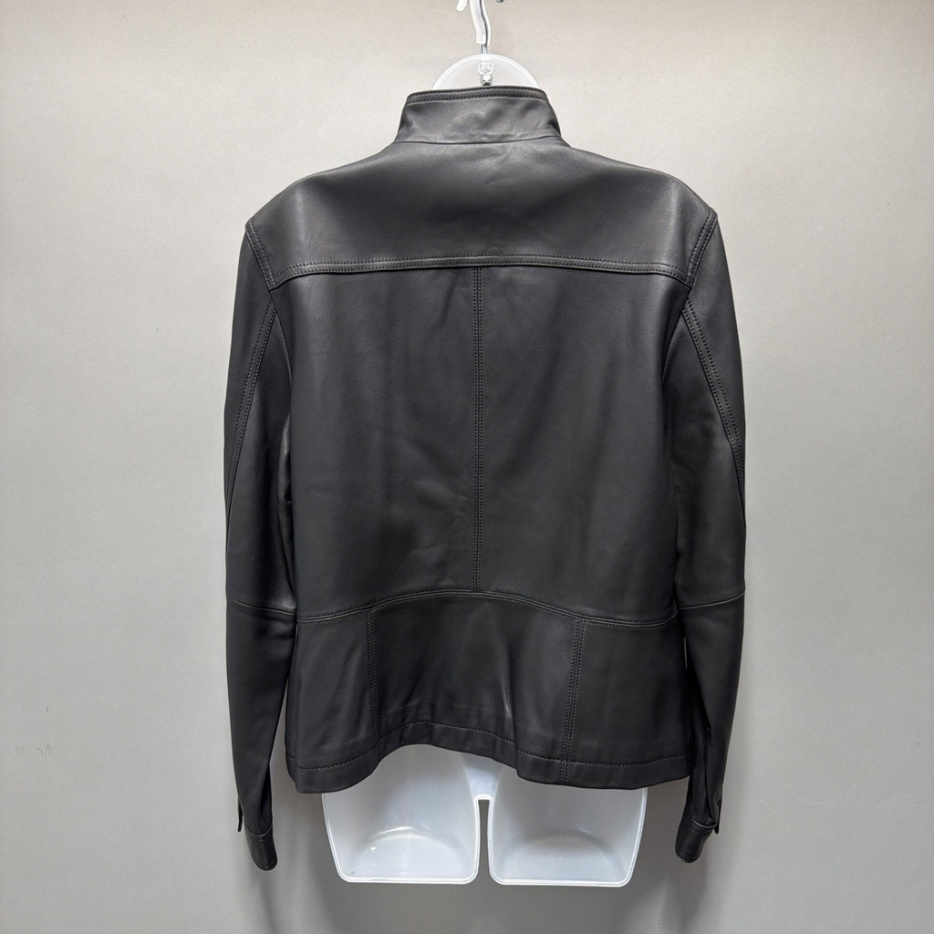 Eddie Bauer Womens XL Black 100% Leather Jacket Authentic Outdoor Outfitters New