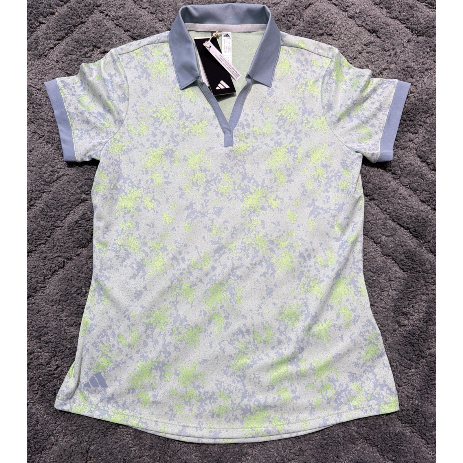 Adidas Women's Jacquard Golf Polo Shirt - White, Size Small New With Tags
