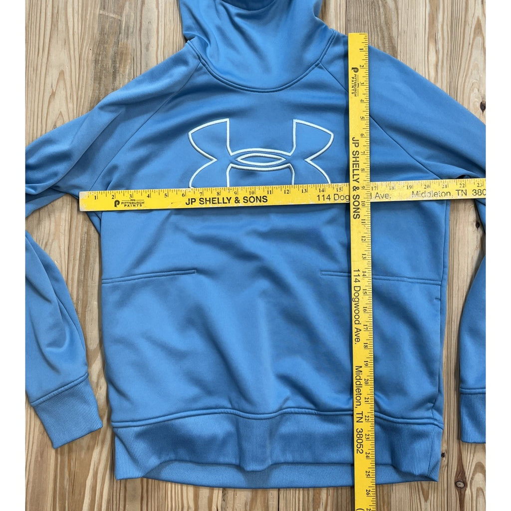 Women’s Under Armour Cold Gear Pullover Loose Fit Hoodie Size Large Light Blue