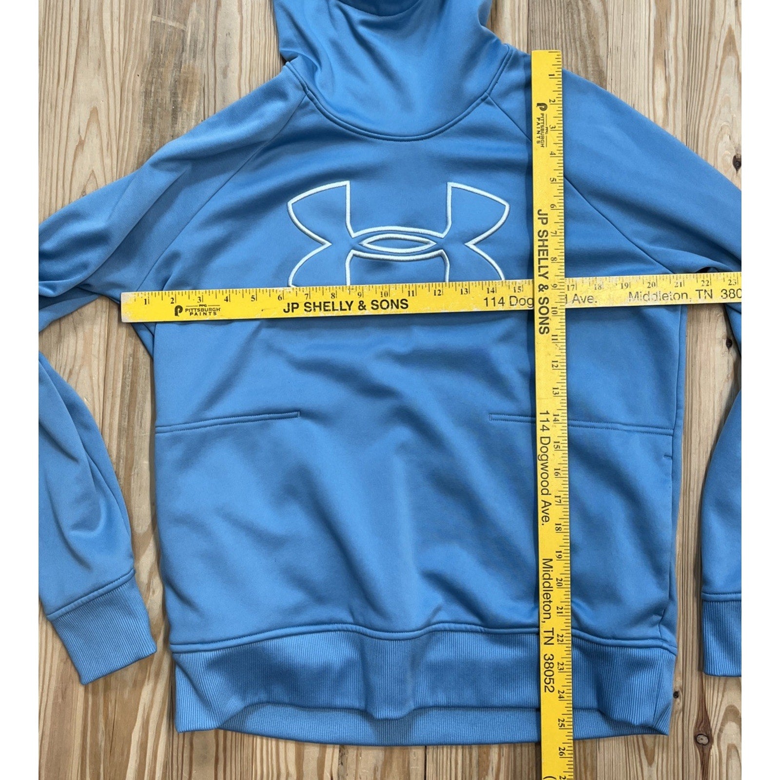 Women’s Under Armour Cold Gear Pullover Loose Fit Hoodie Size Large Light Blue