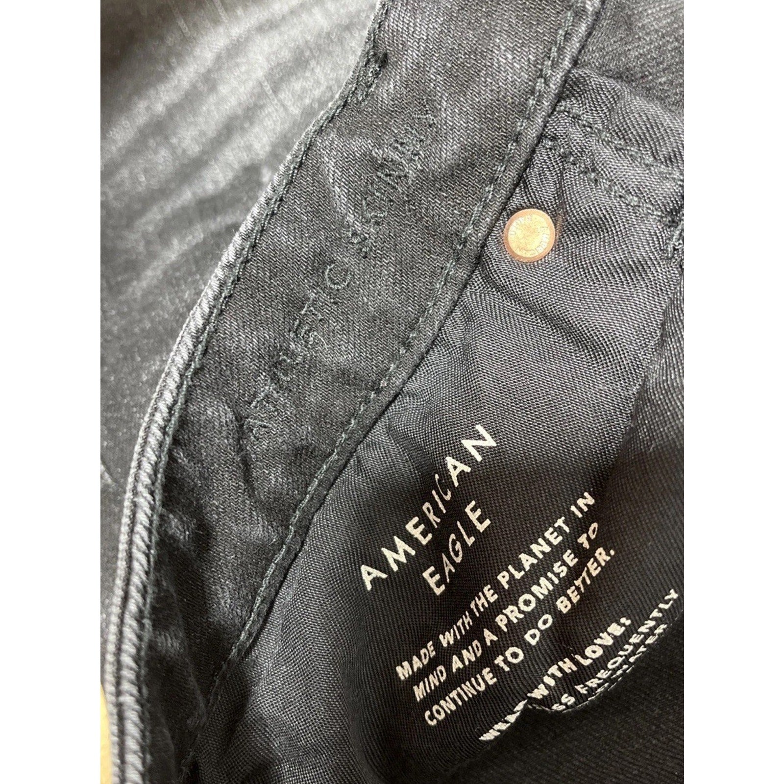 American Eagle ATHLETIC SKINNY Jeans Men’s 33x32 Black Wash Denim Airflex 360